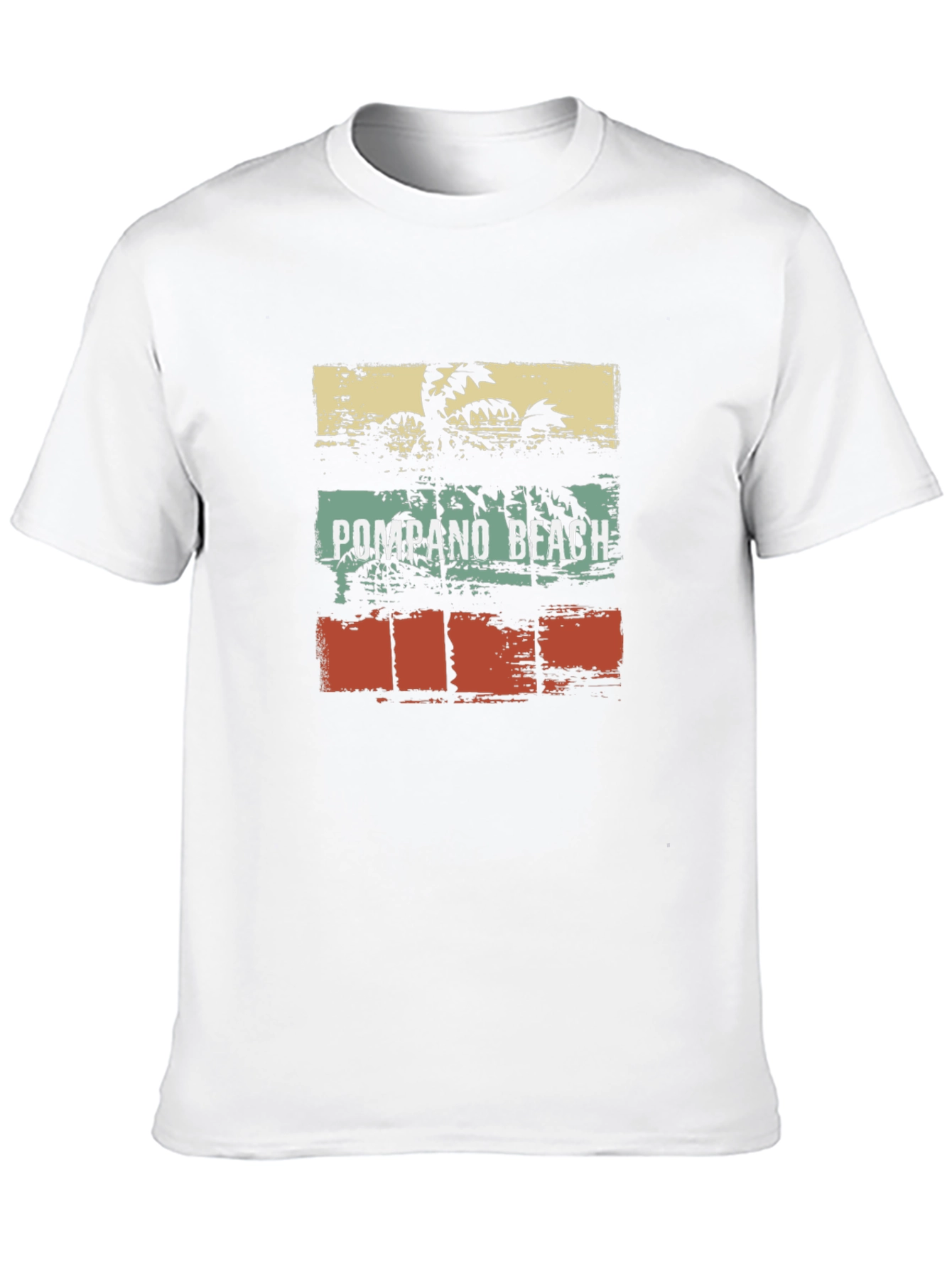 Black Pompano Beach Graphic Tee - Retro Palm Tree T-Shirt view 10