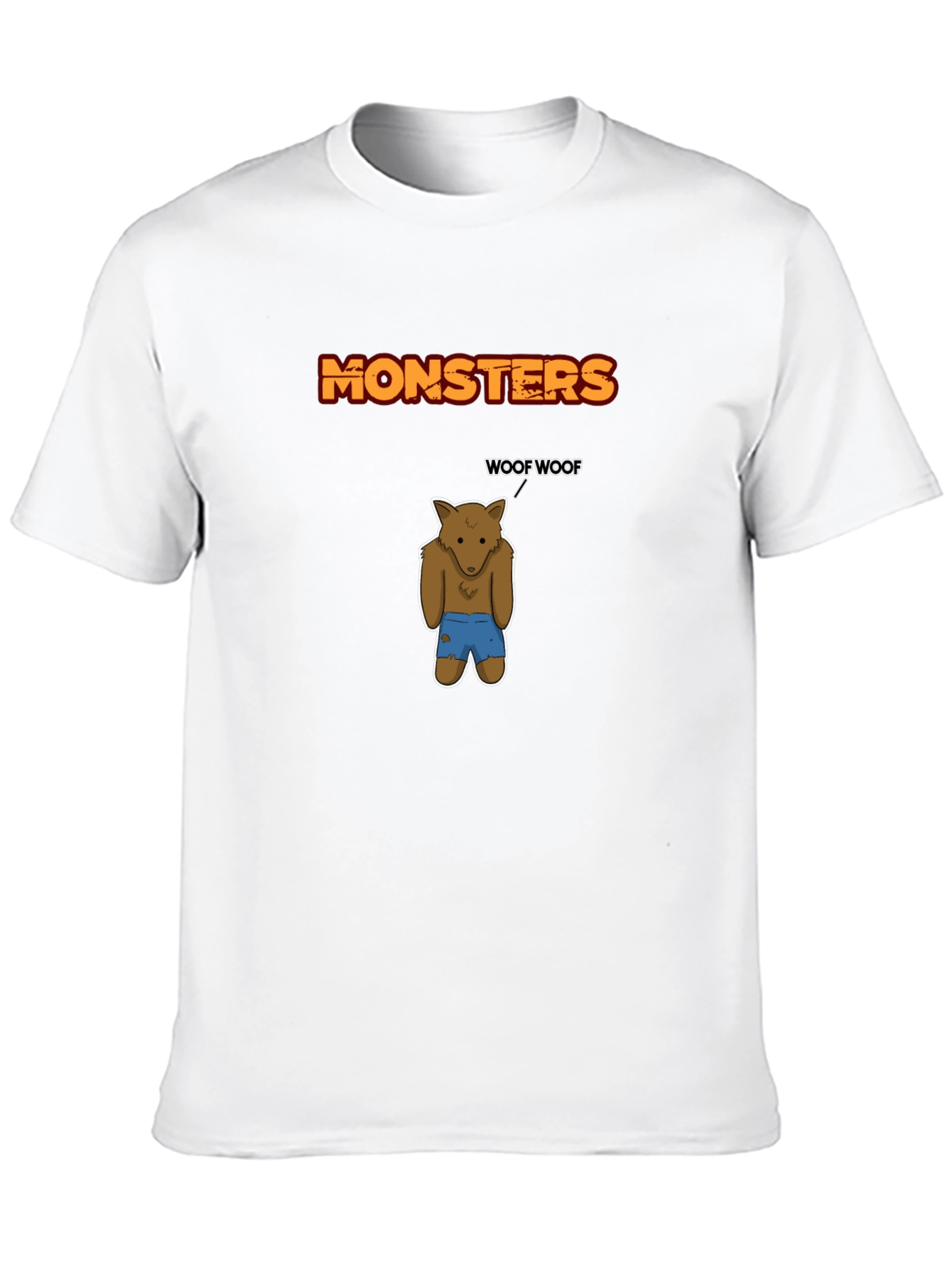 Black Monsters Woof Werewolf Graphic Tee view 10