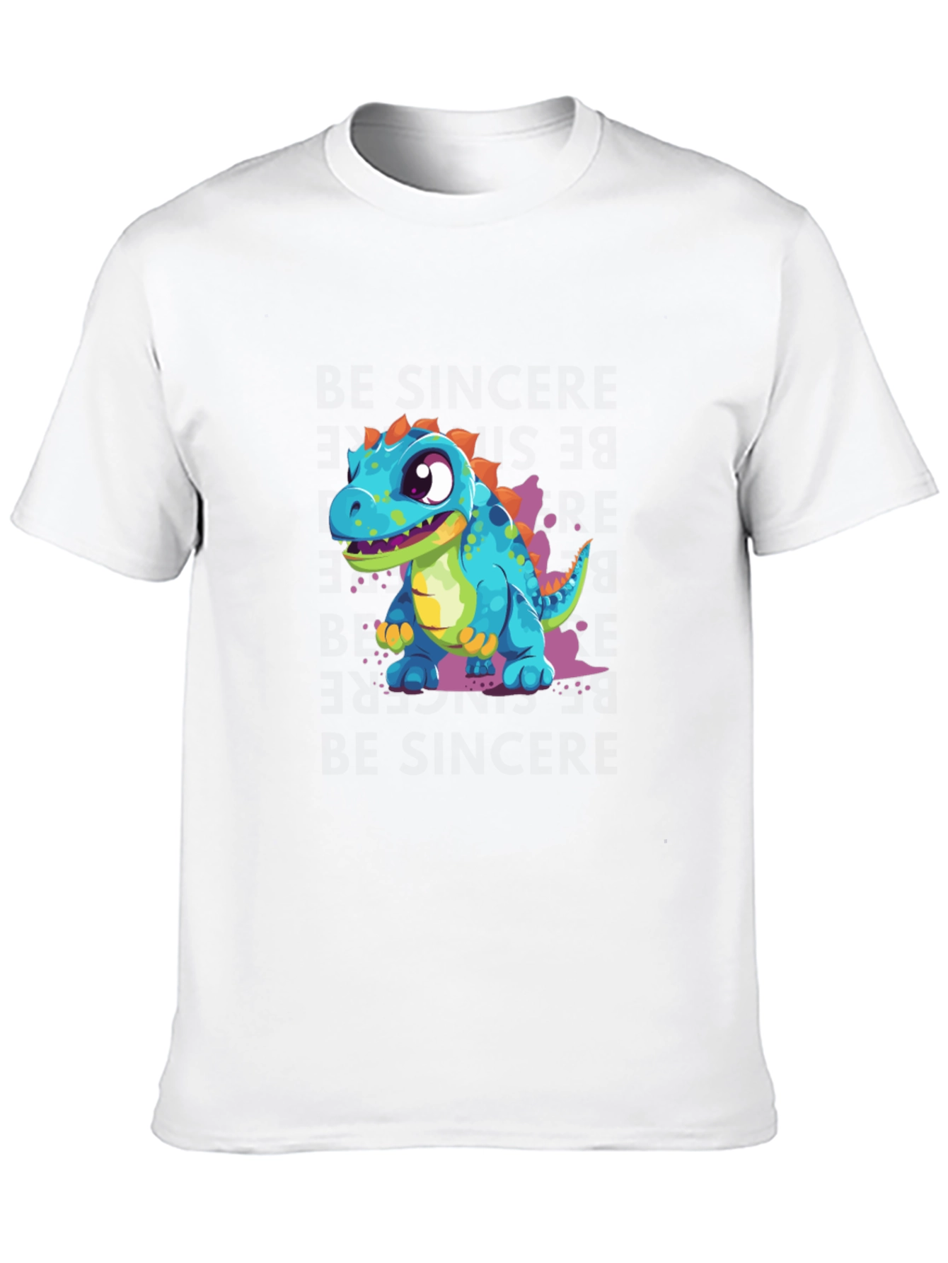 Black Cute Cartoon Dinosaur Graphic Tee view 10