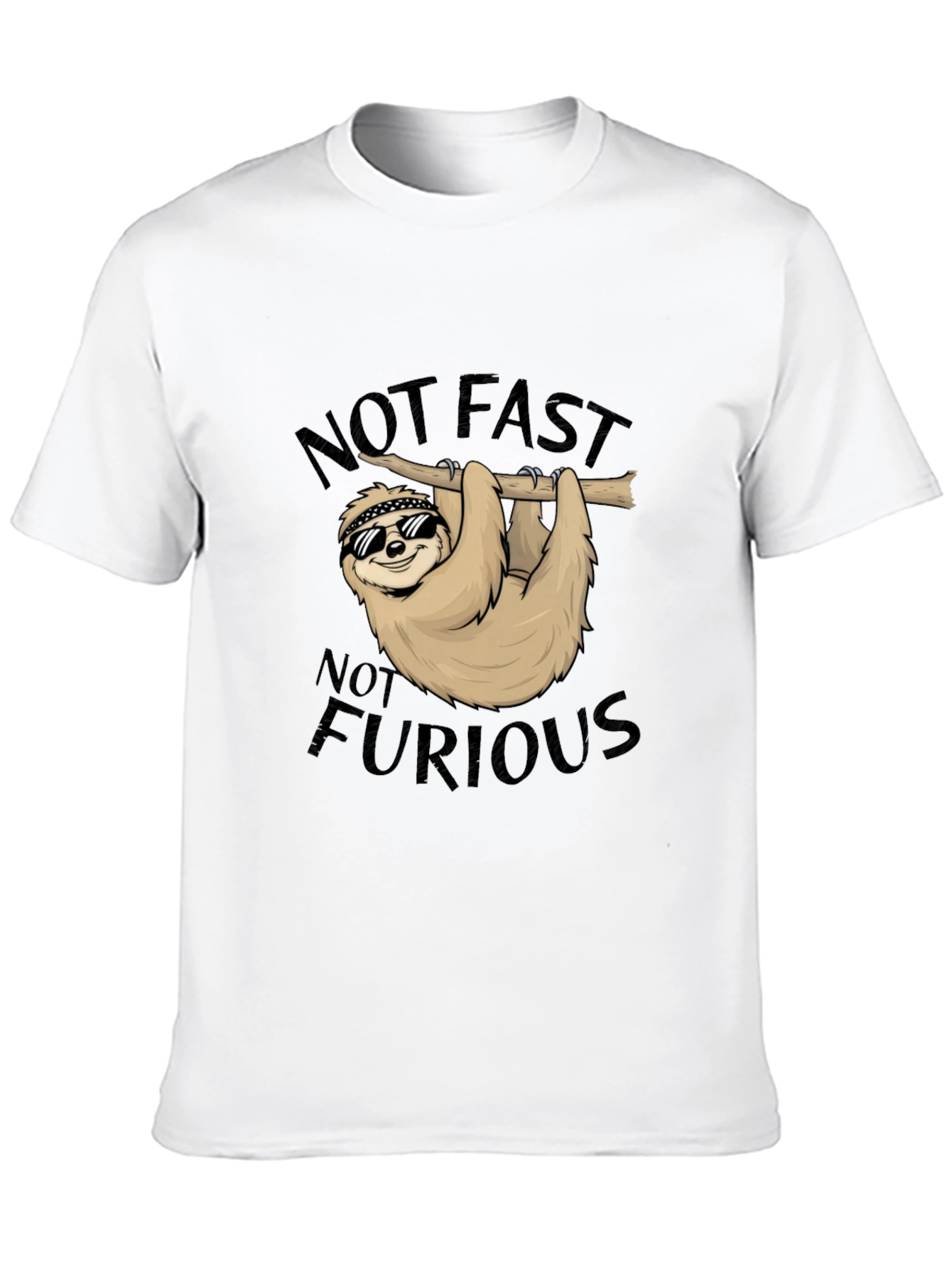 Black Not Fast Not Furious Sloth T-Shirt view 10