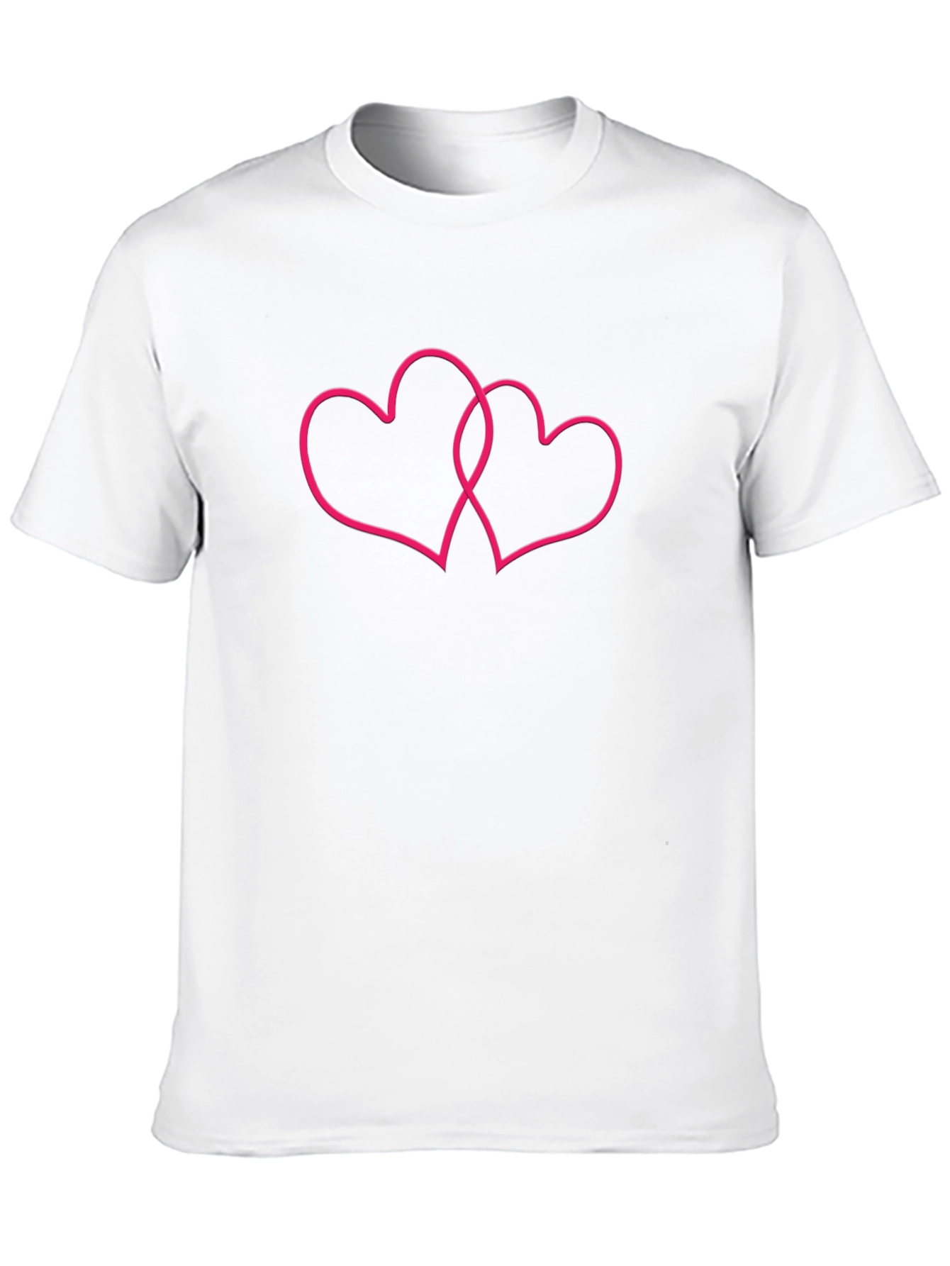 Black Double Heart Graphic Tee - Stylish Casual Wear view 10