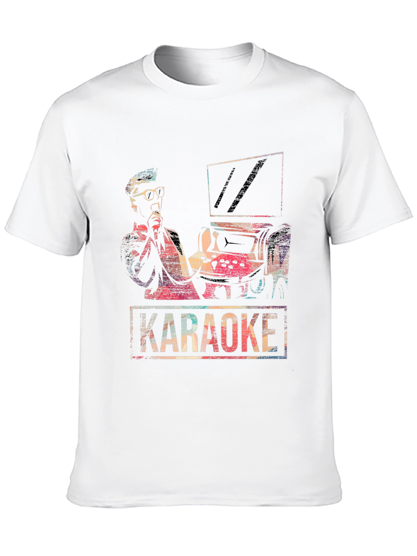 Black Retro Karaoke T-Shirt - Vintage Music Design view 10