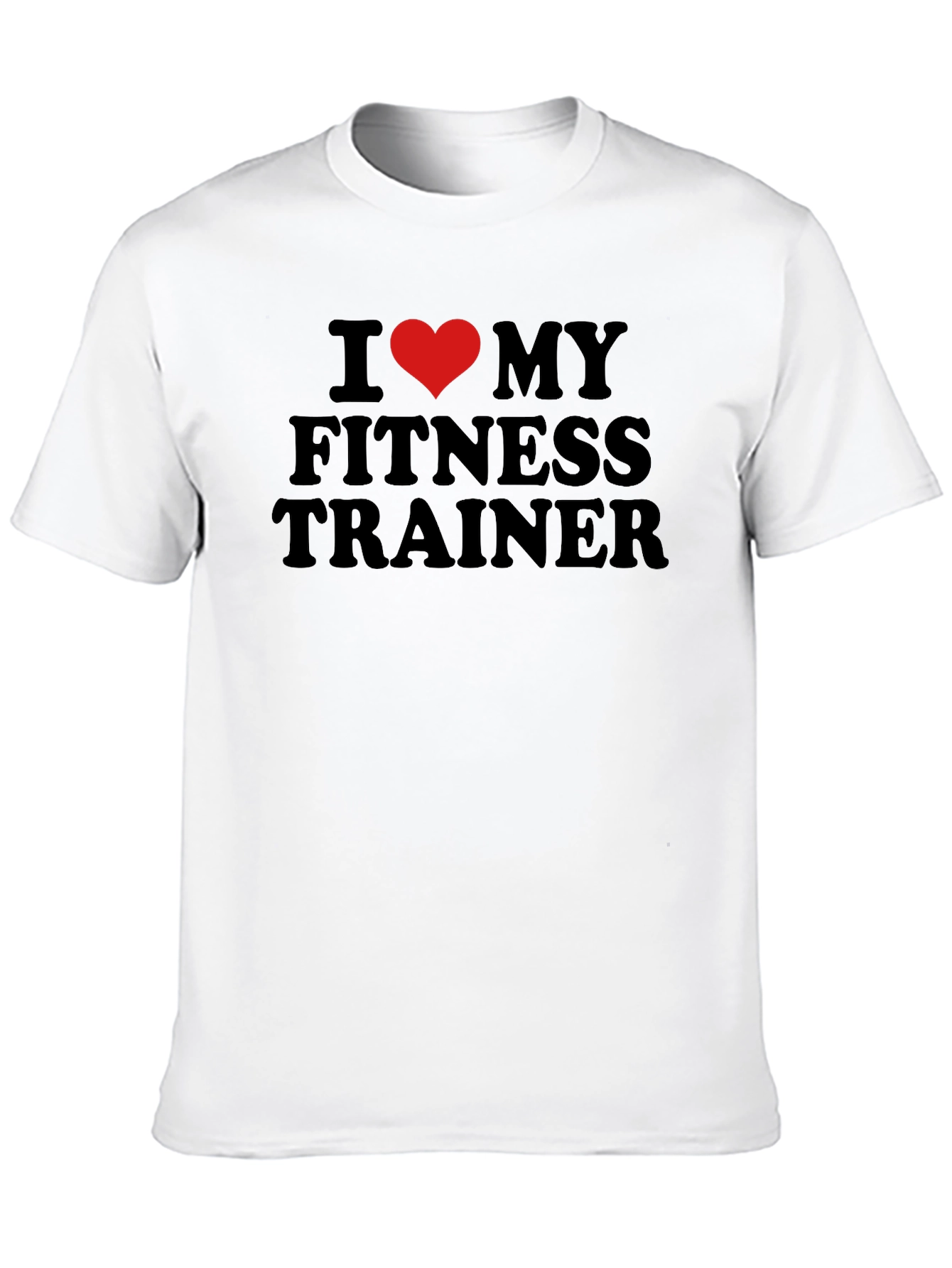 Black I Heart My Fitness Trainer Black Graphic T-Shirt view 10