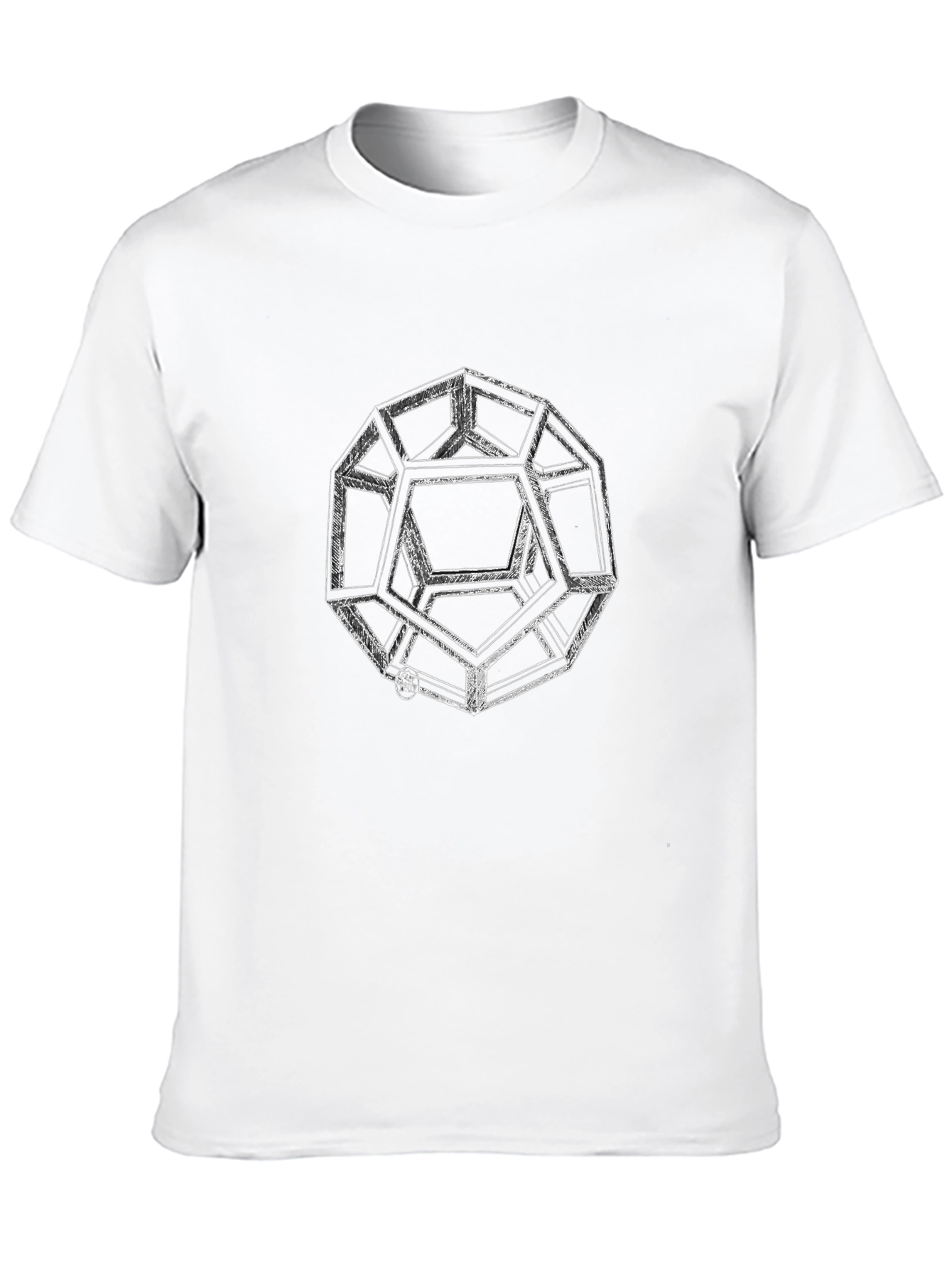 Black Geometric Design Black T-Shirt view 10