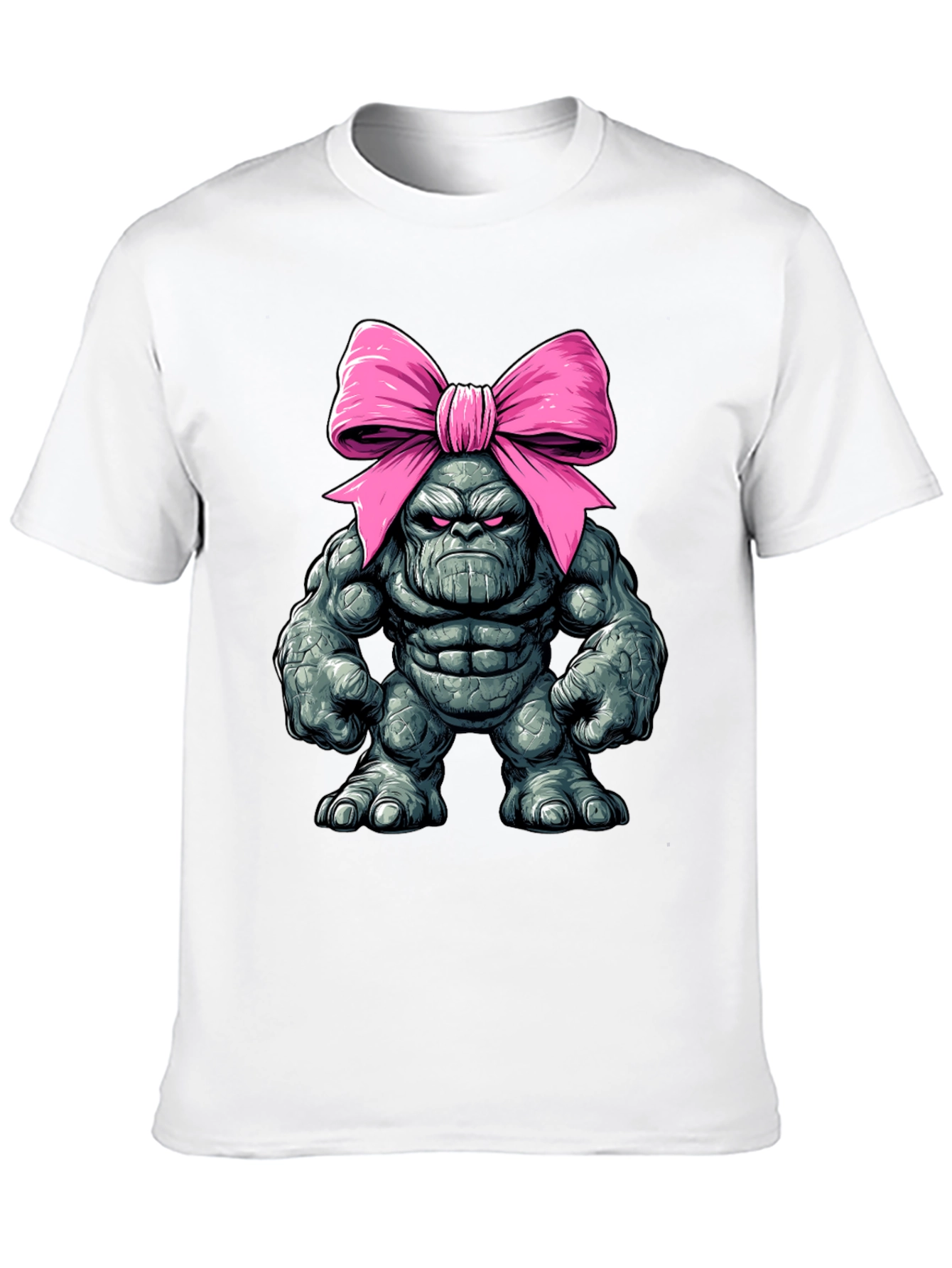 Black Funny Thanos with Pink Bow T-Shirt view 10