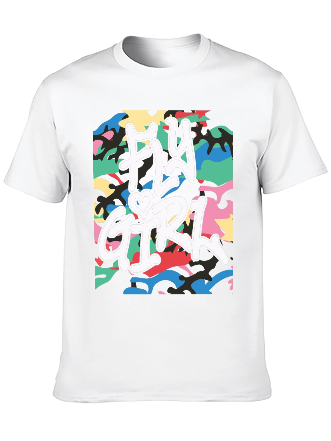 Black Fly Girl Graphic Tee - Urban Camo Design view 10