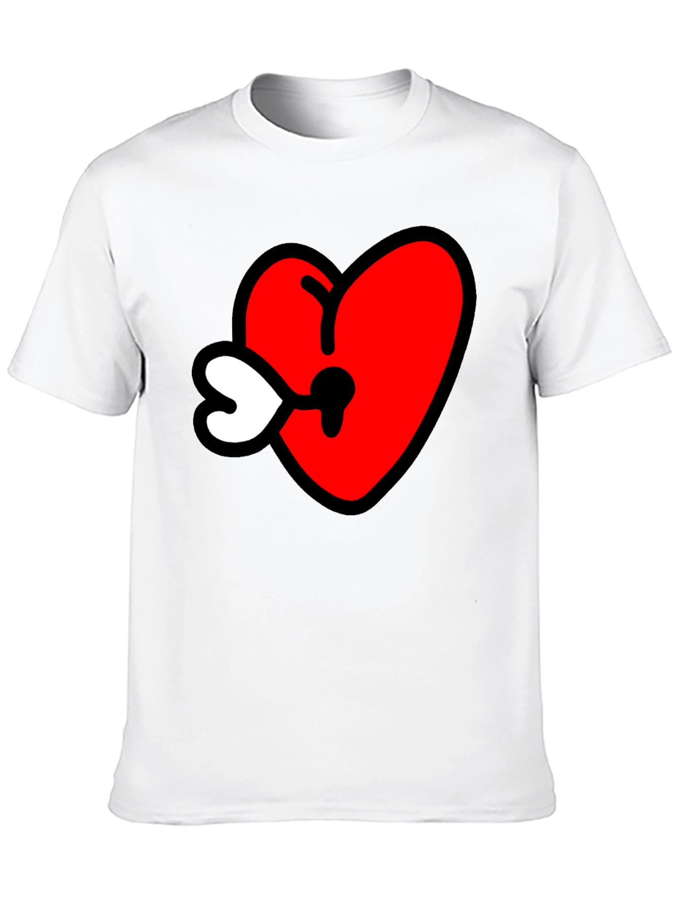 Black Heart Keyhole Graphic Tee - Black view 10