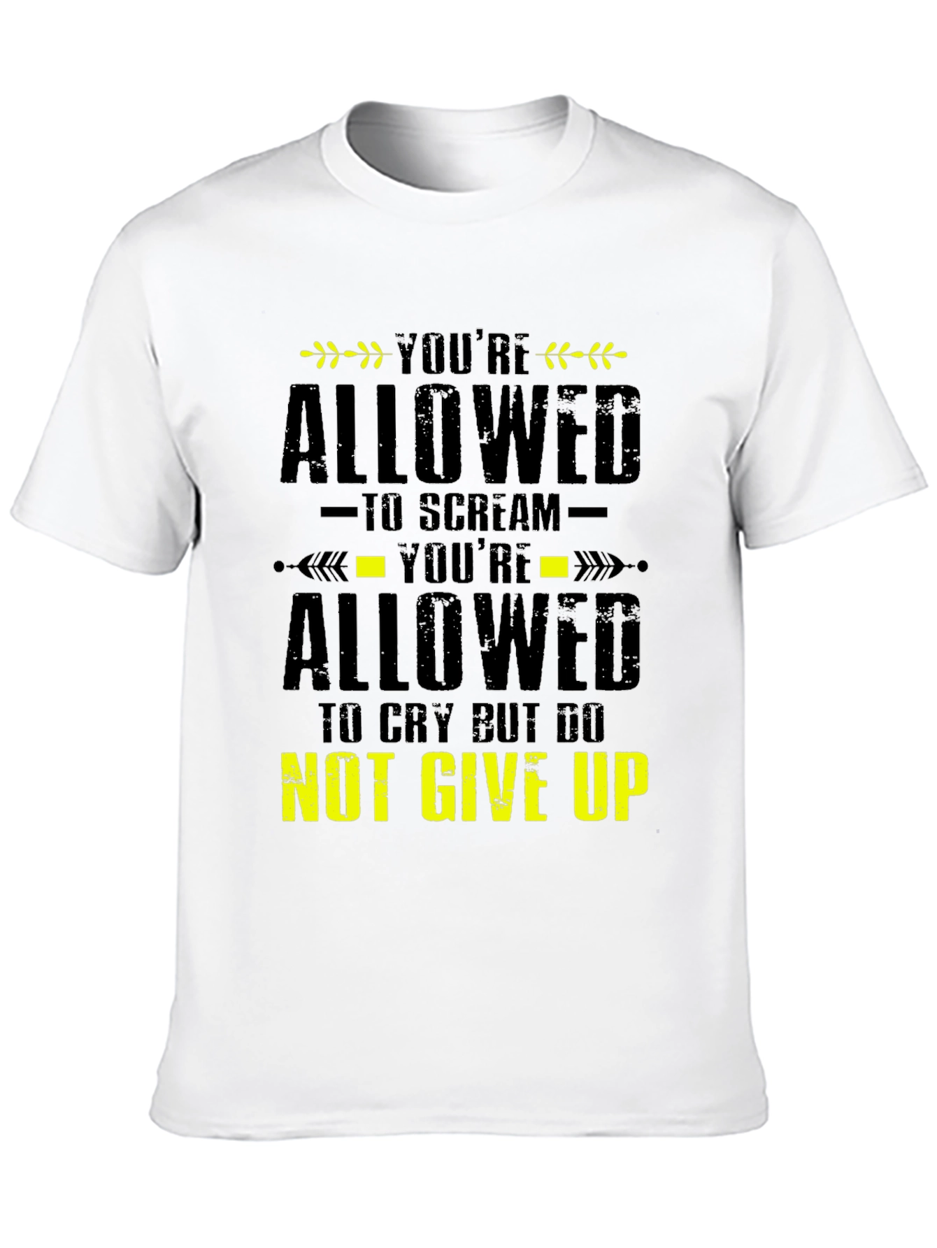 Black Motivational Graphic Tee - You're Allowed to Scream view 10