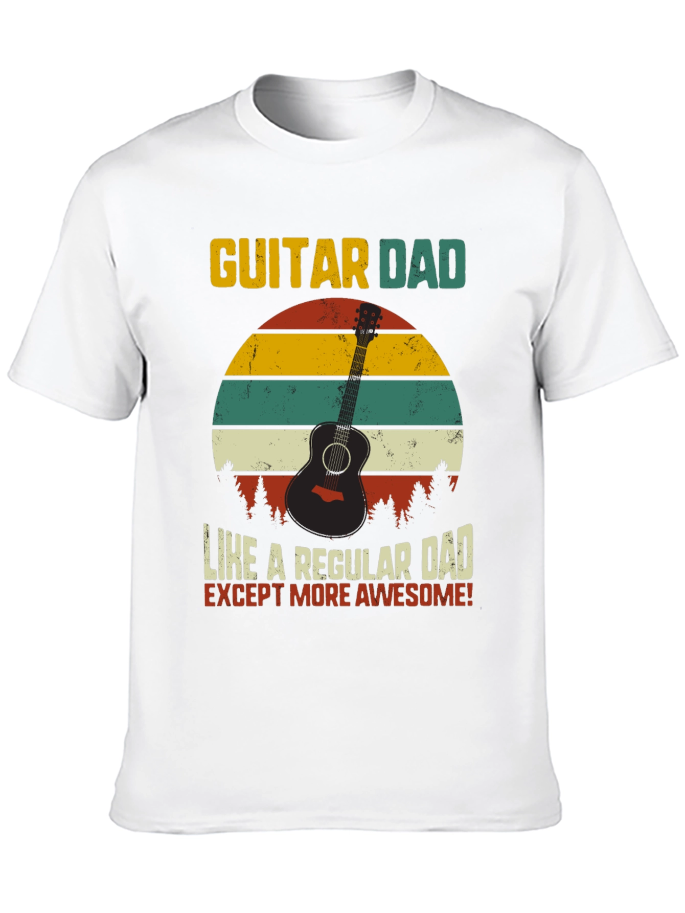 Black Guitar Dad Awesome T-Shirt view 10