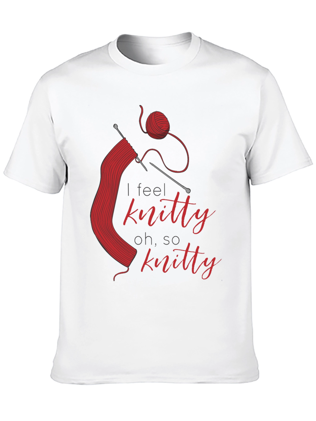 Black Knitty T-Shirt - Red Knitting Design view 10