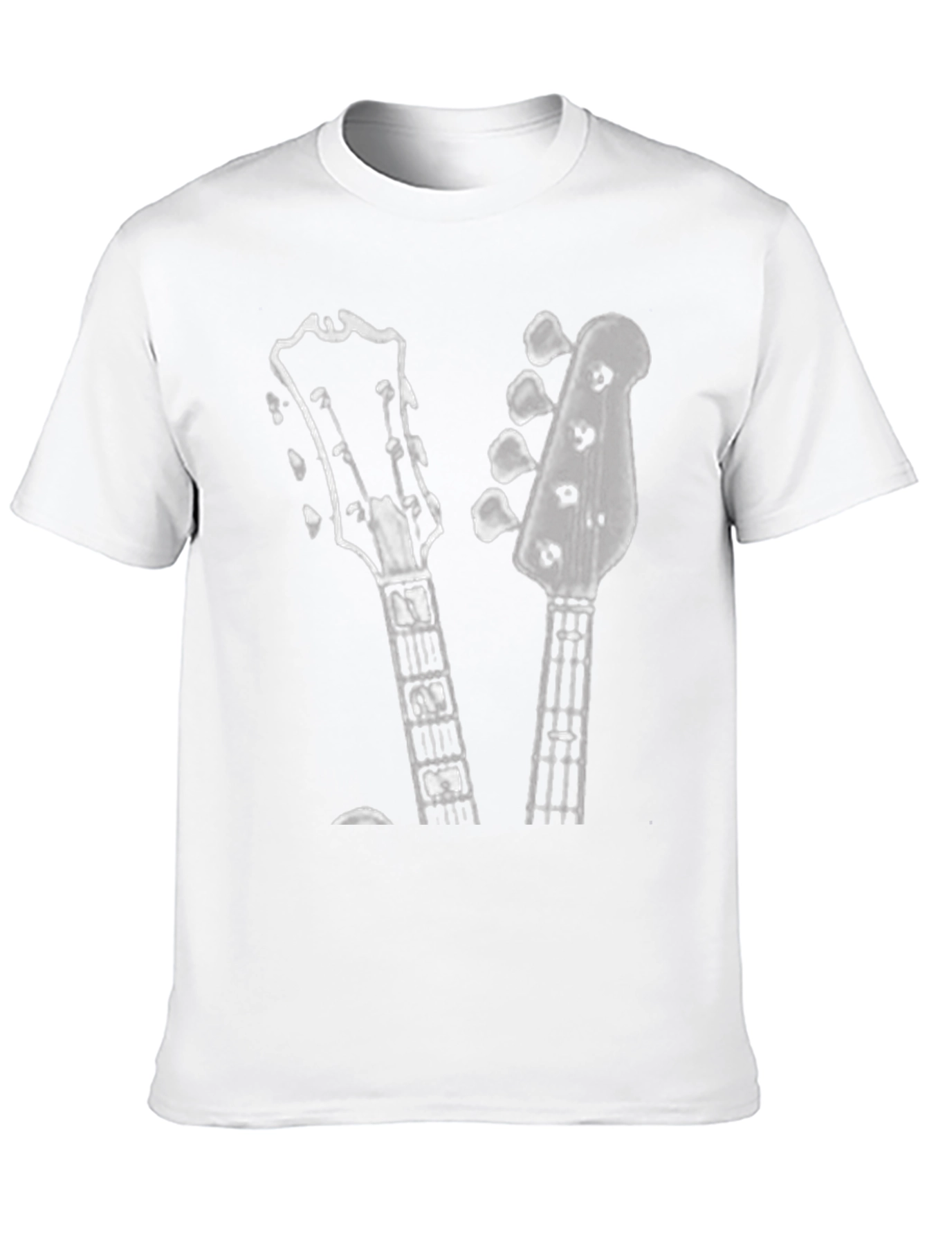 Black Guitar Head T-Shirt - Musical Style Tee view 10