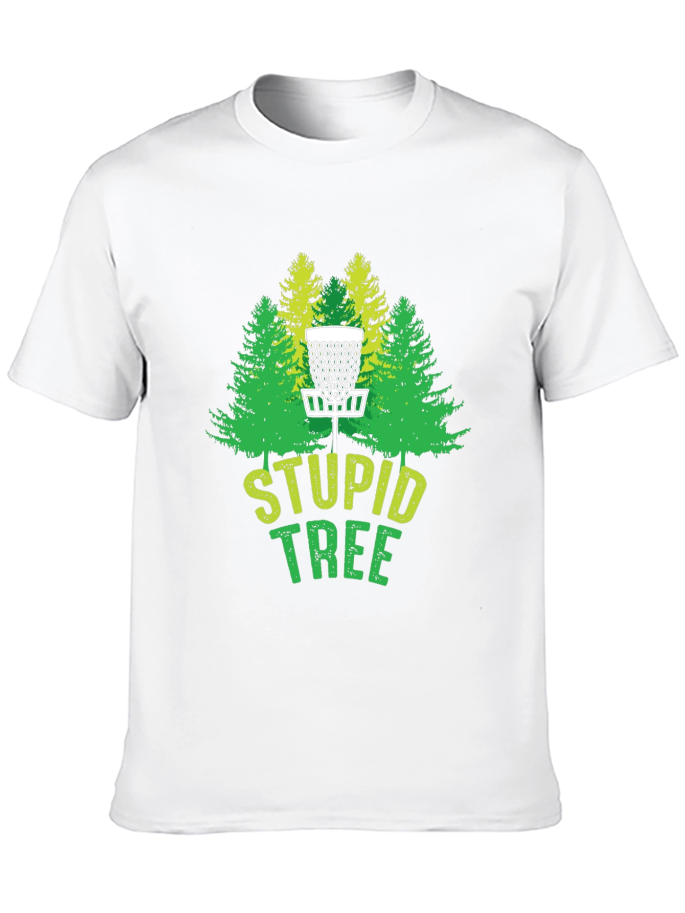 Black Stupid Tree Disc Golf T-Shirt - Funny Golfing Tee view 10