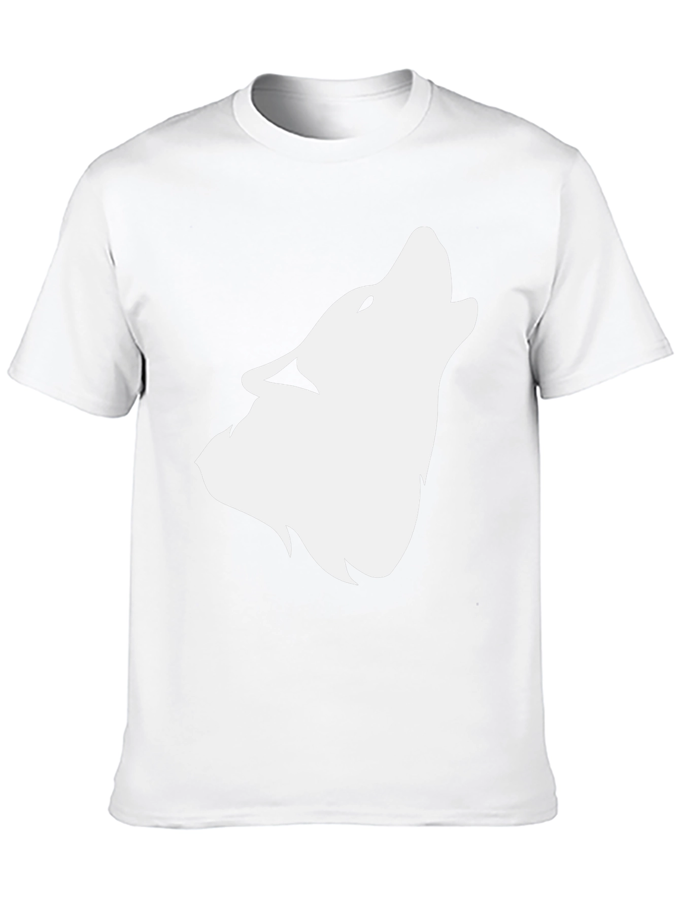 Black Black T-Shirt with White Wolf Graphic view 10