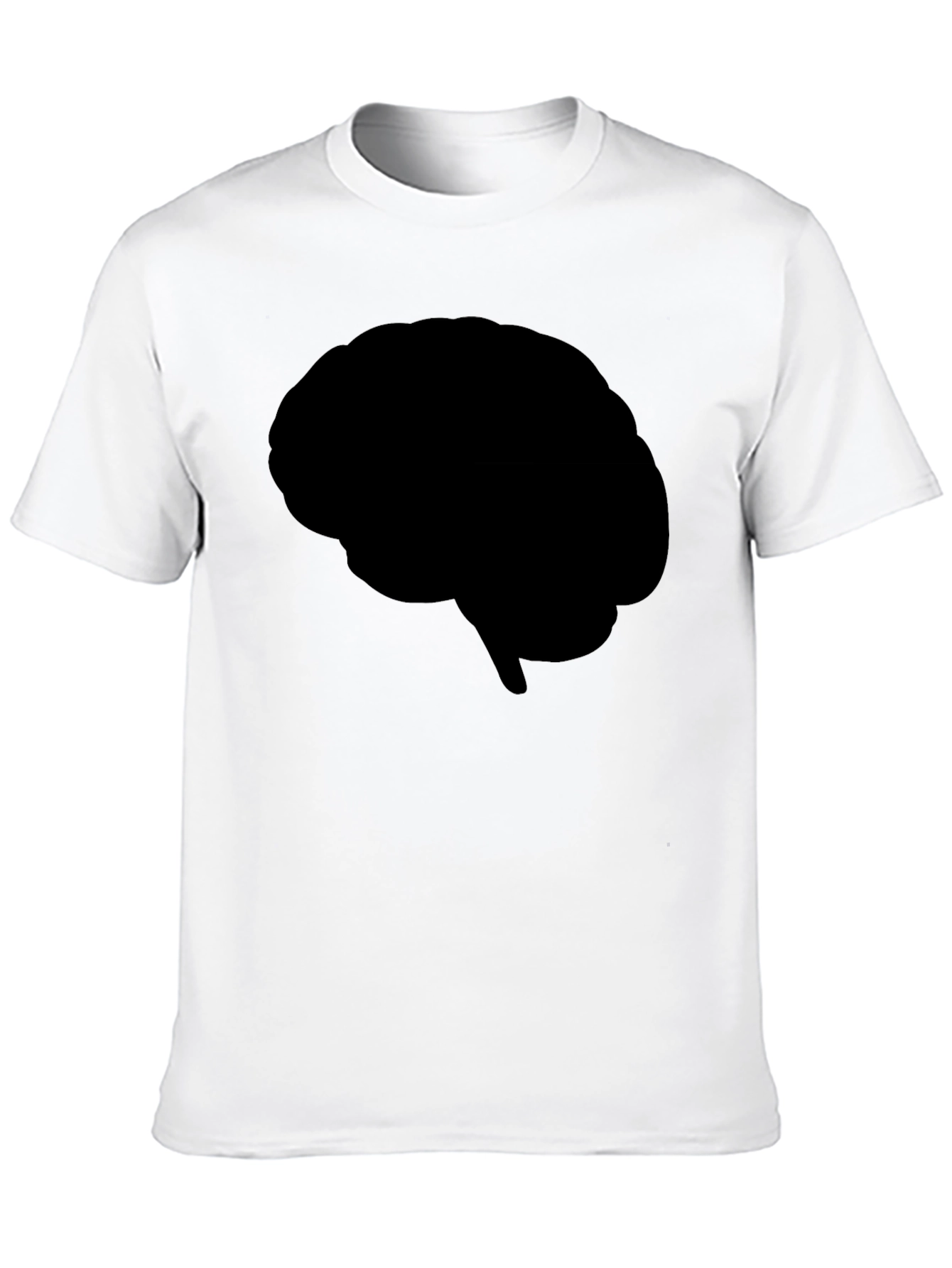 Black Brain Silhouette T-Shirt - Black Graphic Tee view 10