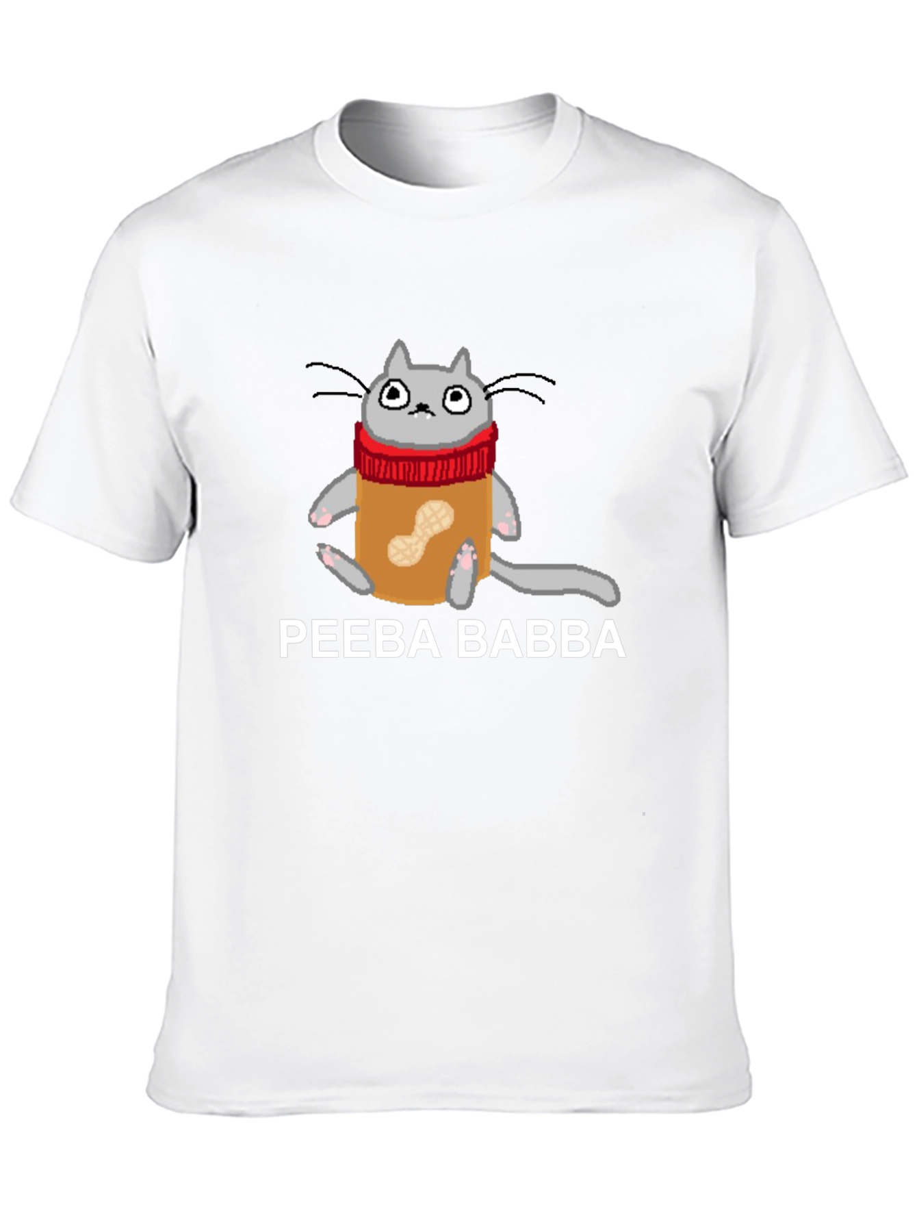 Black Peeba Babba Cat in Peanut Butter Jar T-Shirt view 10