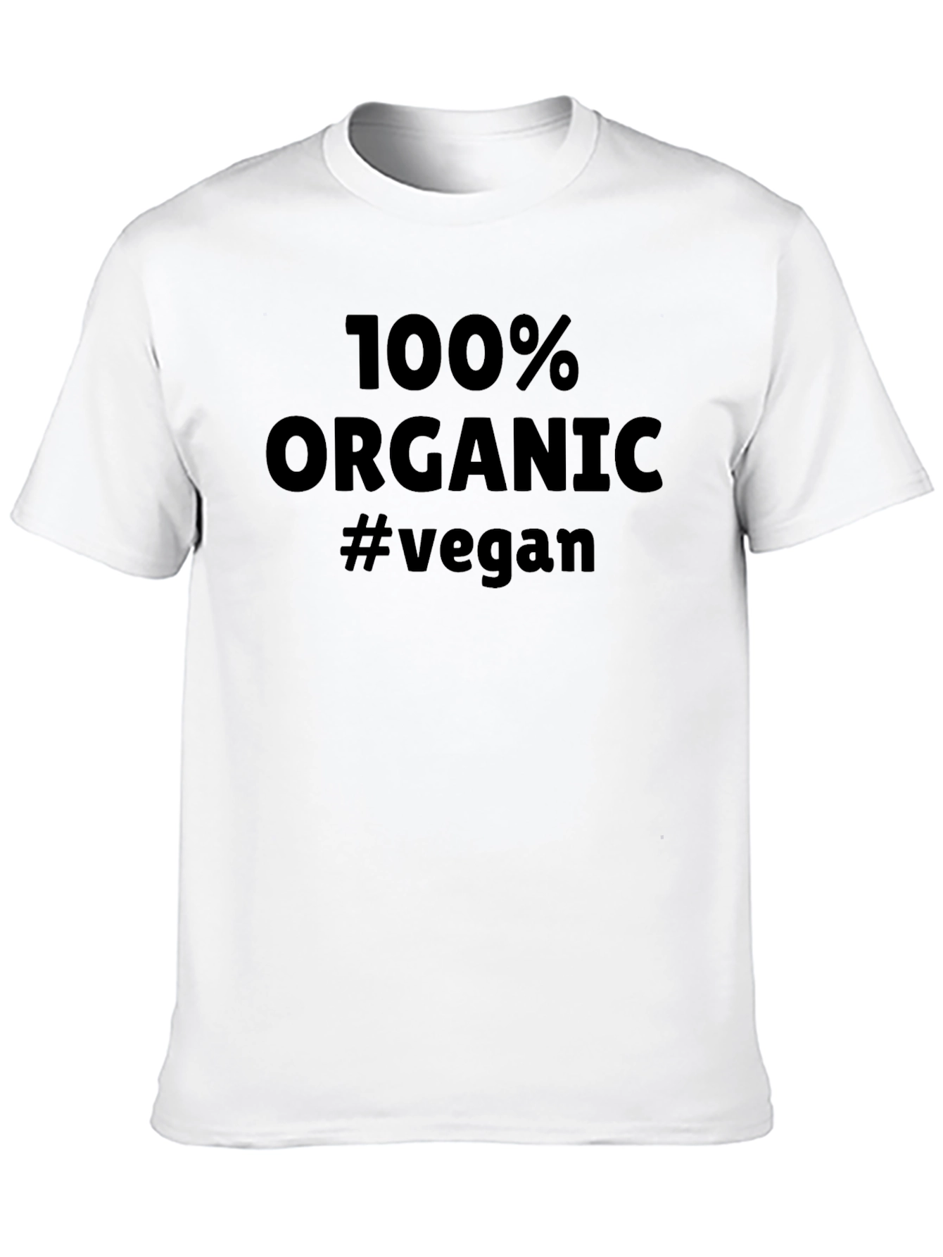 Black 100% Organic Vegan T-Shirt - Black Crew Neck Tee view 10