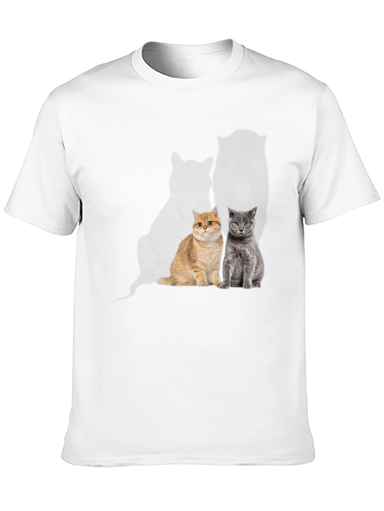Black Cool Cat T-Shirt - Two Cats view 10