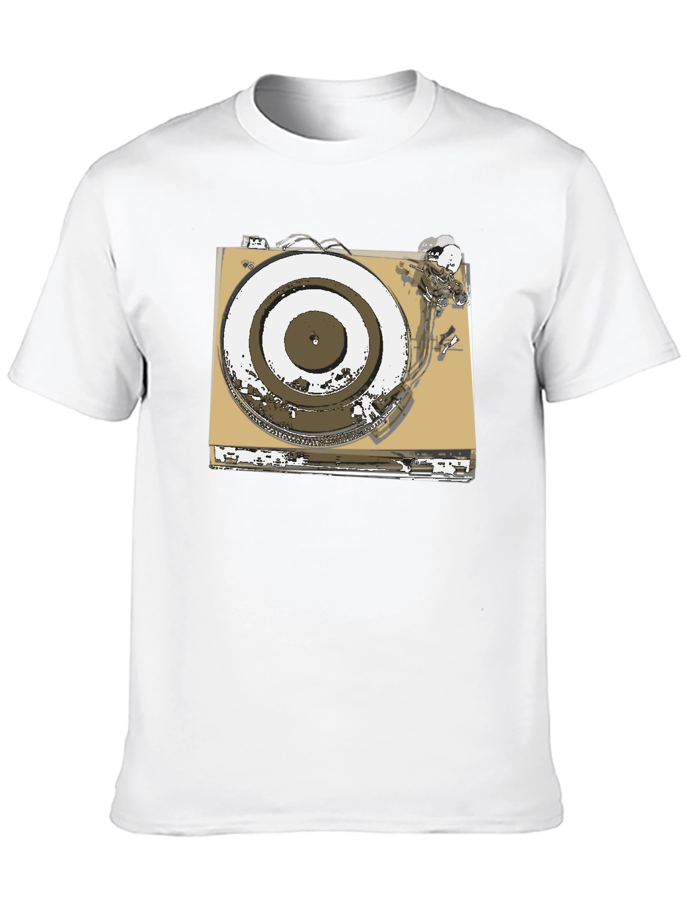 Black Vintage Turntable Graphic Tee - DJ Music Lover view 10
