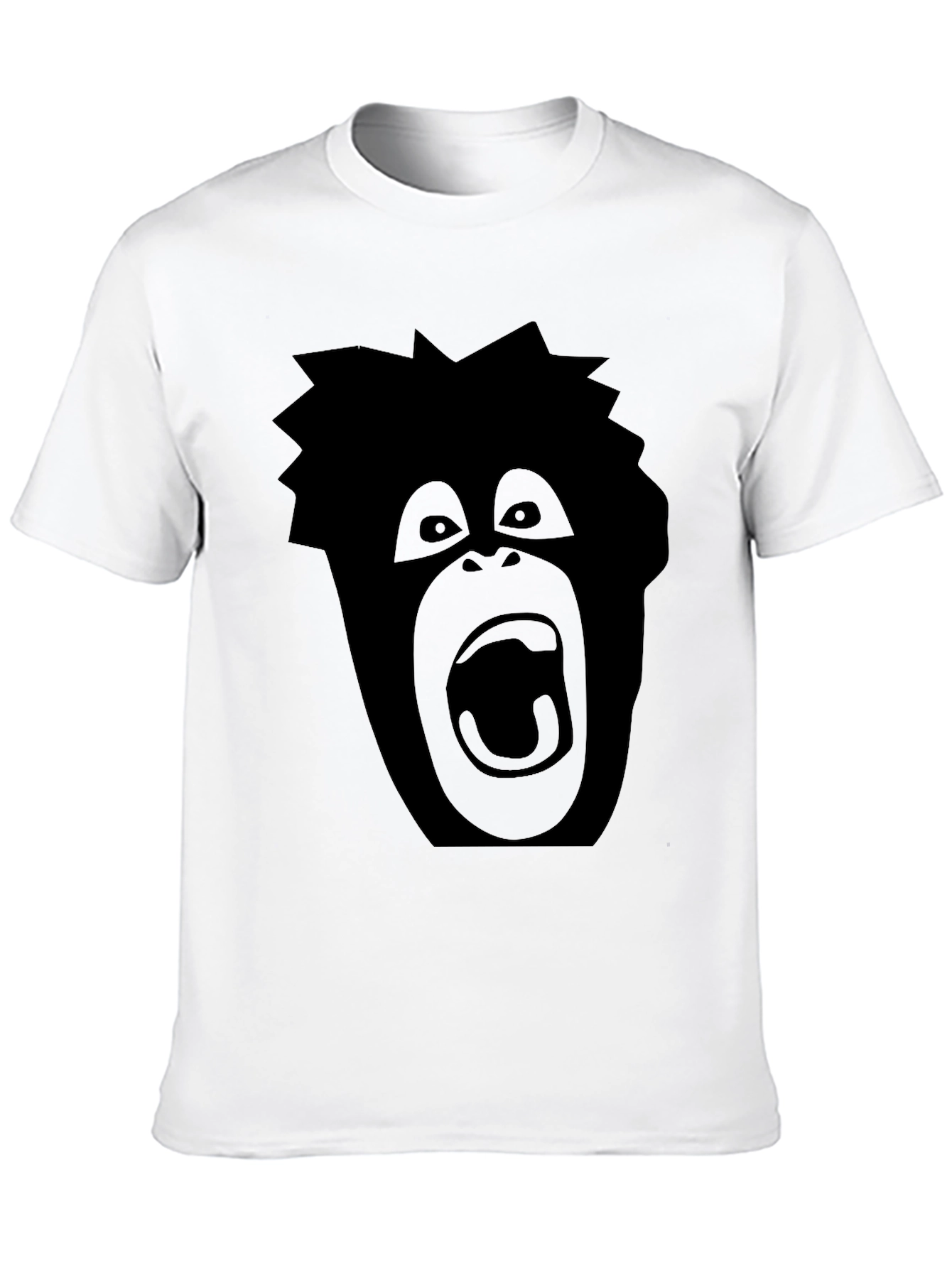 Black Screaming Ape Graphic Tee - Black Cotton T-Shirt view 10