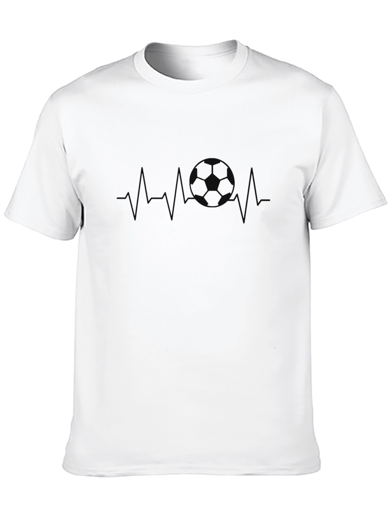 Black Soccer Heartbeat T-Shirt - Black view 10