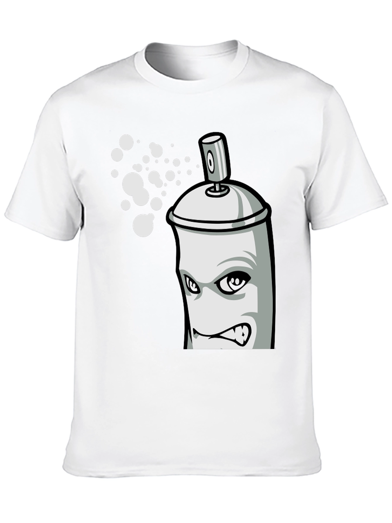 Black Cartoon Spray Paint Can Graphic Tee - Black view 10