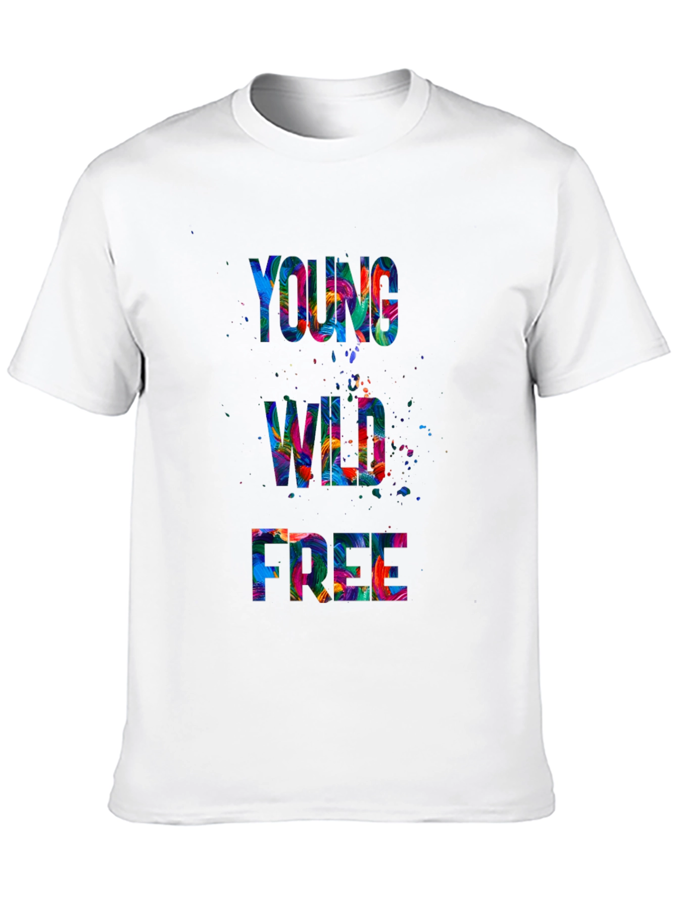 Black Young Wild Free Graphic Print T-Shirt view 10