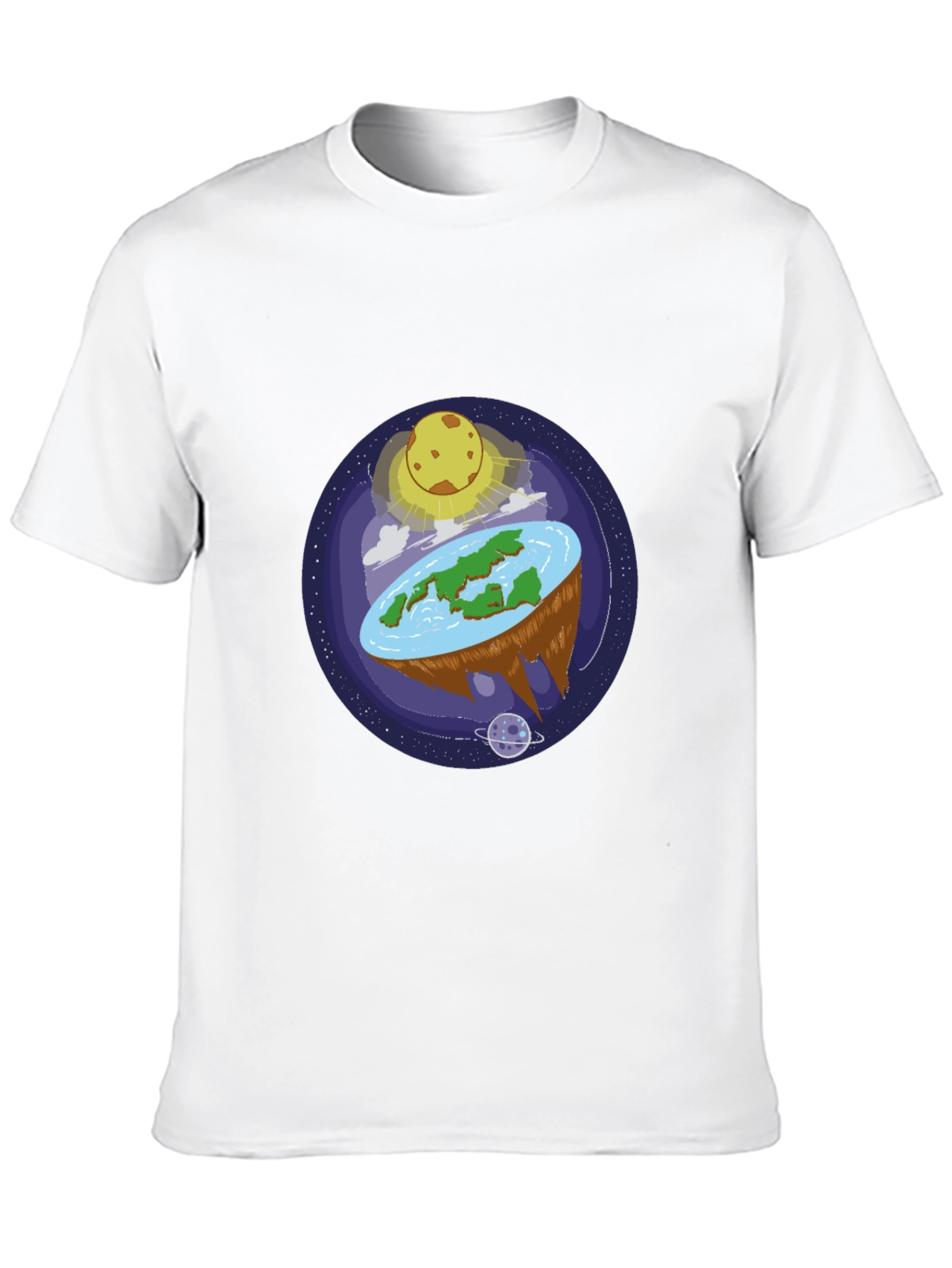 Black Flat Earth Graphic Tee - Black Cotton Shirt view 10