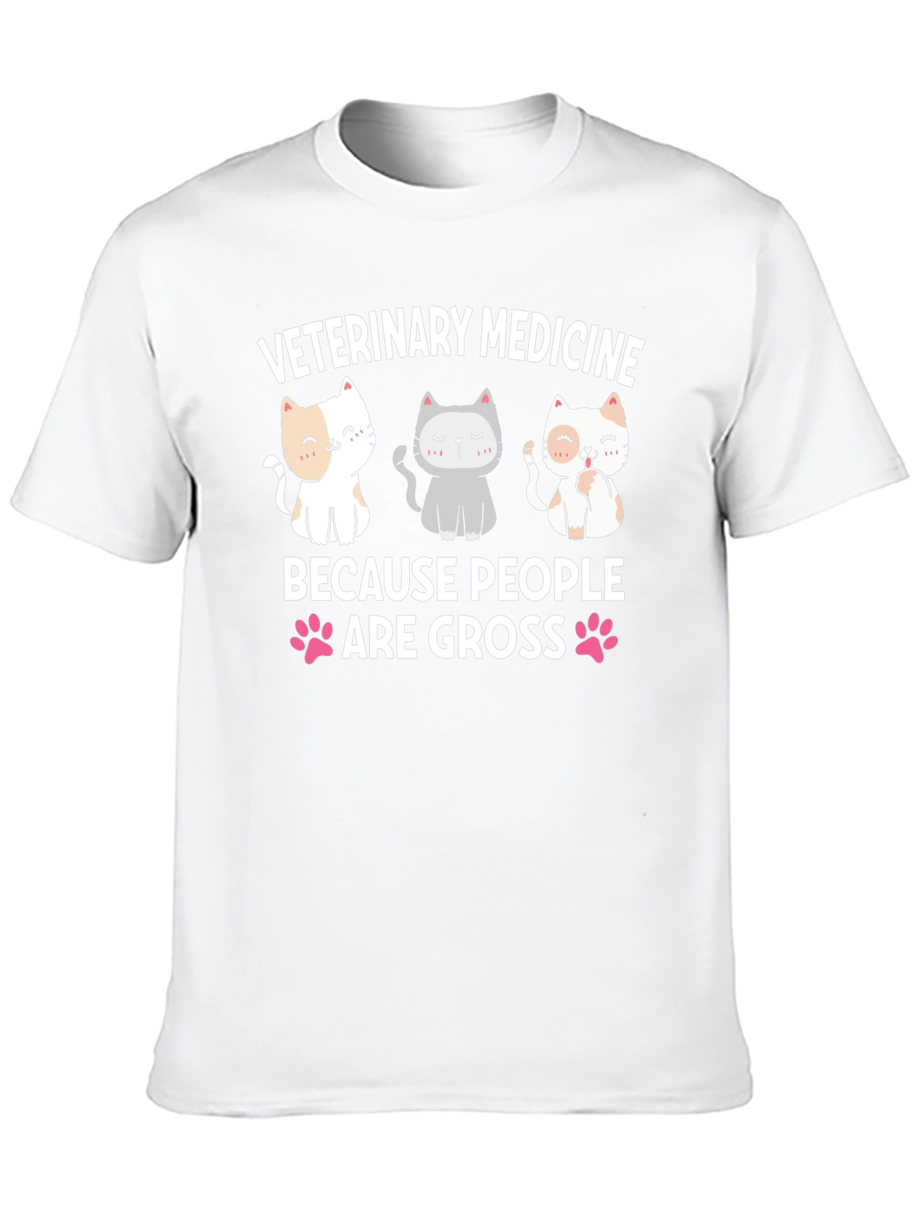Black Veterinary Medicine T-Shirt - Cute Cat Design view 10