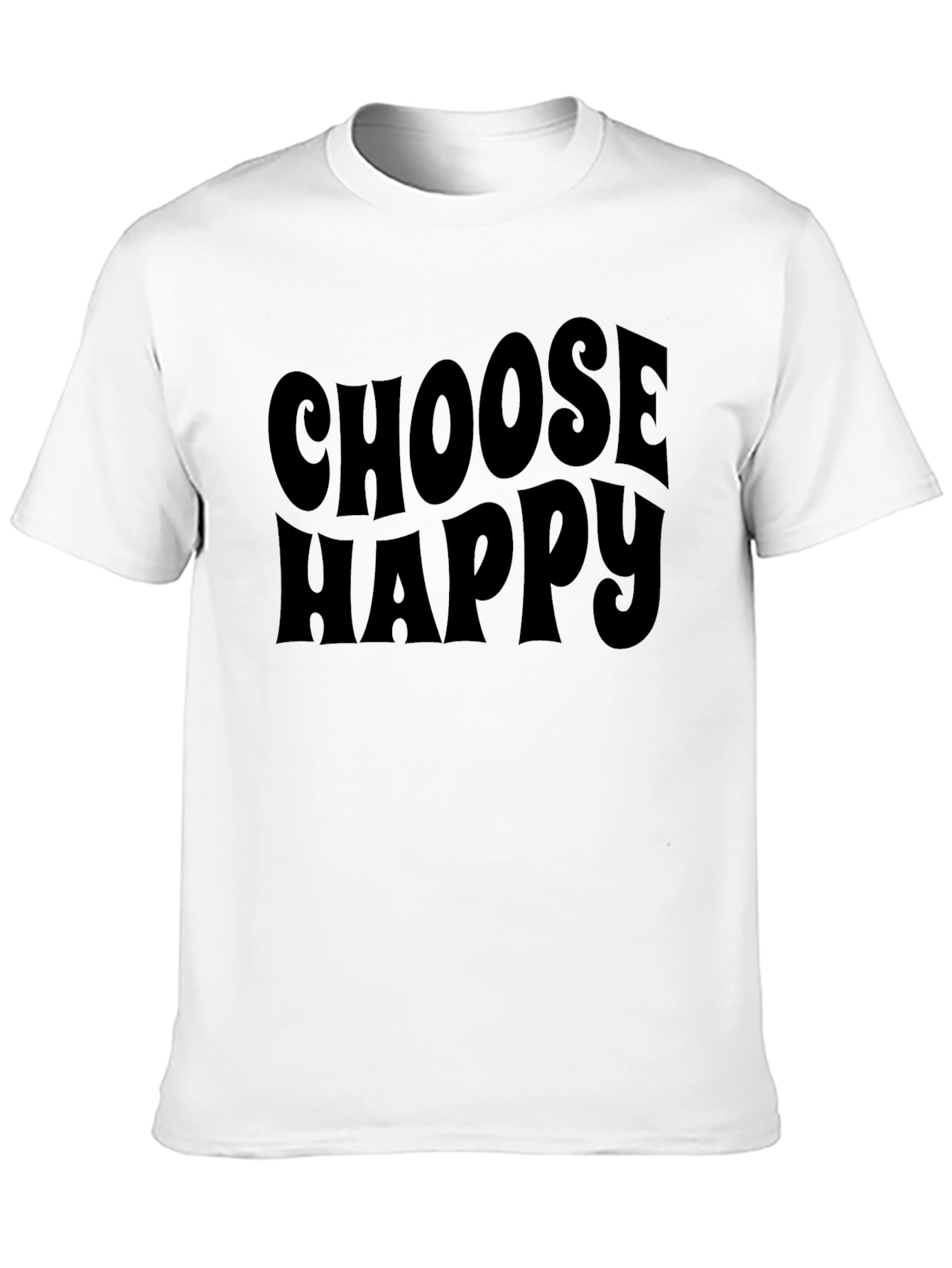 Black Choose Happy Graphic Tee - Retro Style view 10