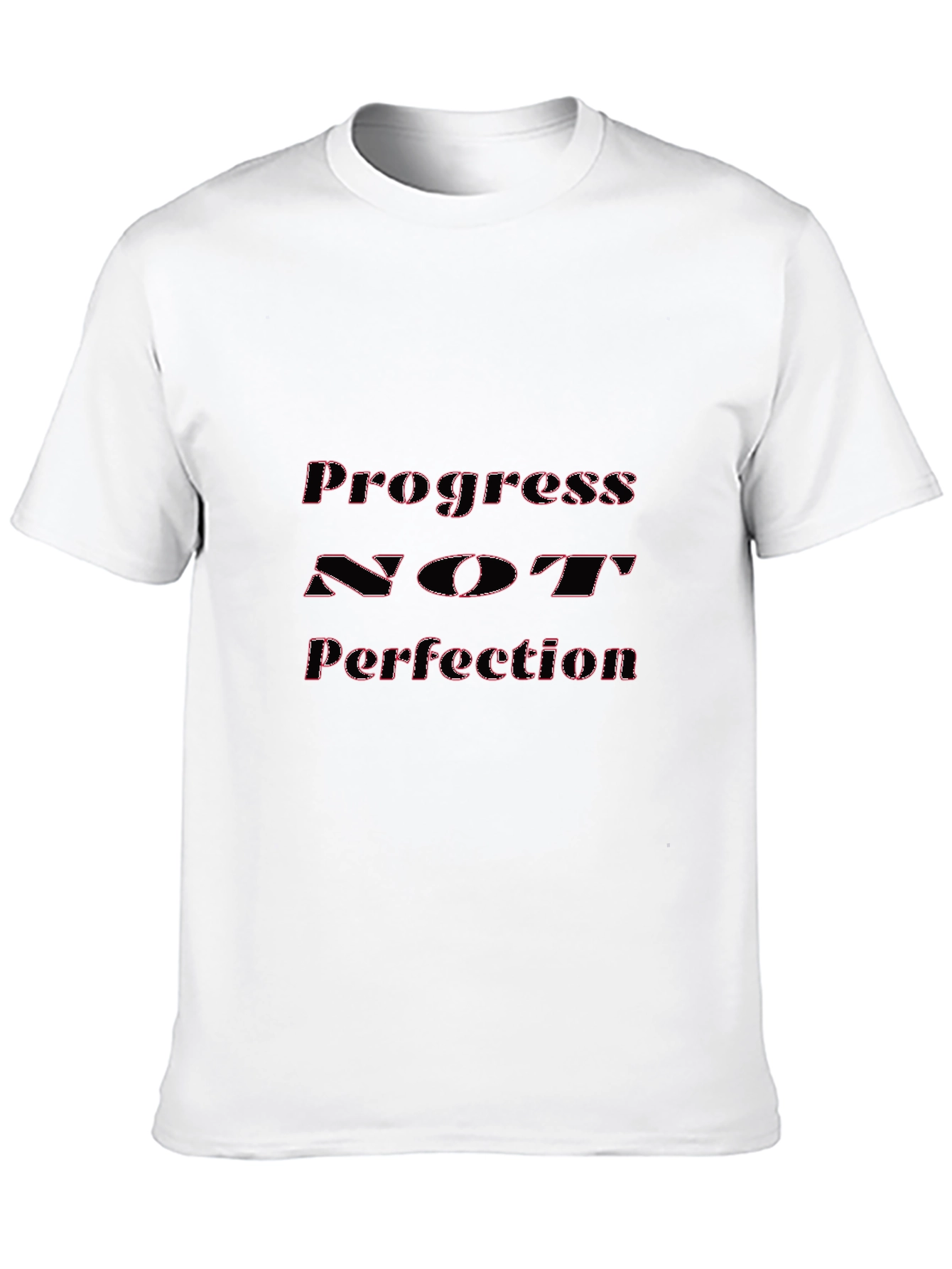 Black Progress Not Perfection Black Graphic Tee view 10
