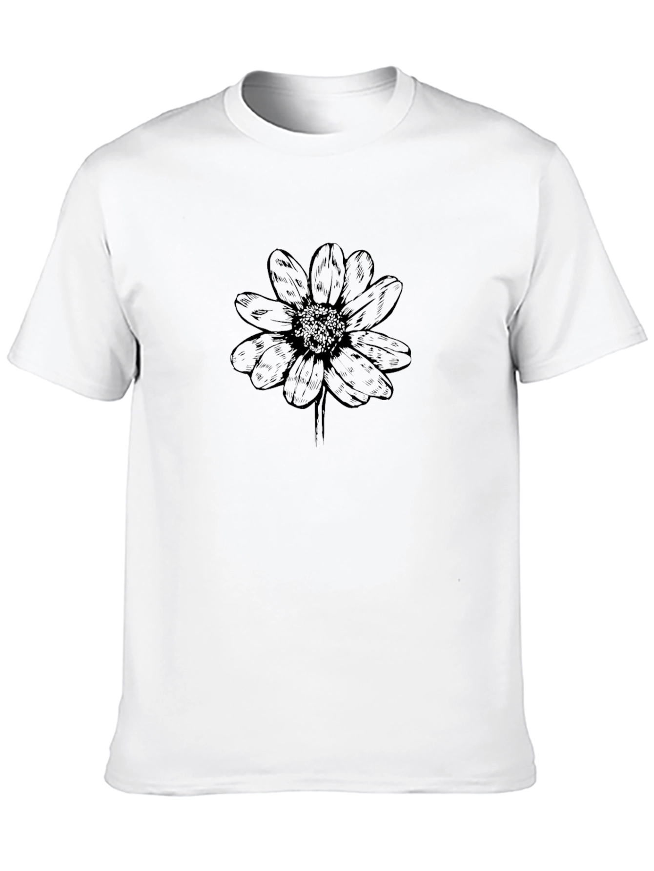 Black Black Flower Print Crew Neck T-Shirt view 10