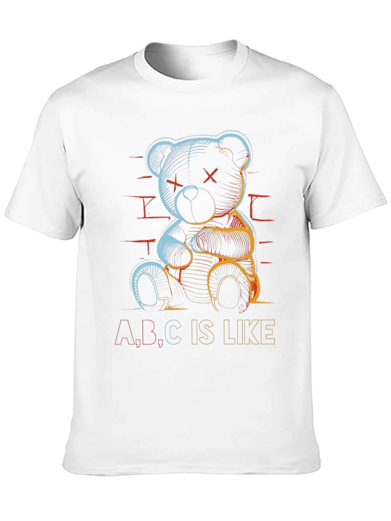 Black Abstract Teddy Bear T-Shirt view 10