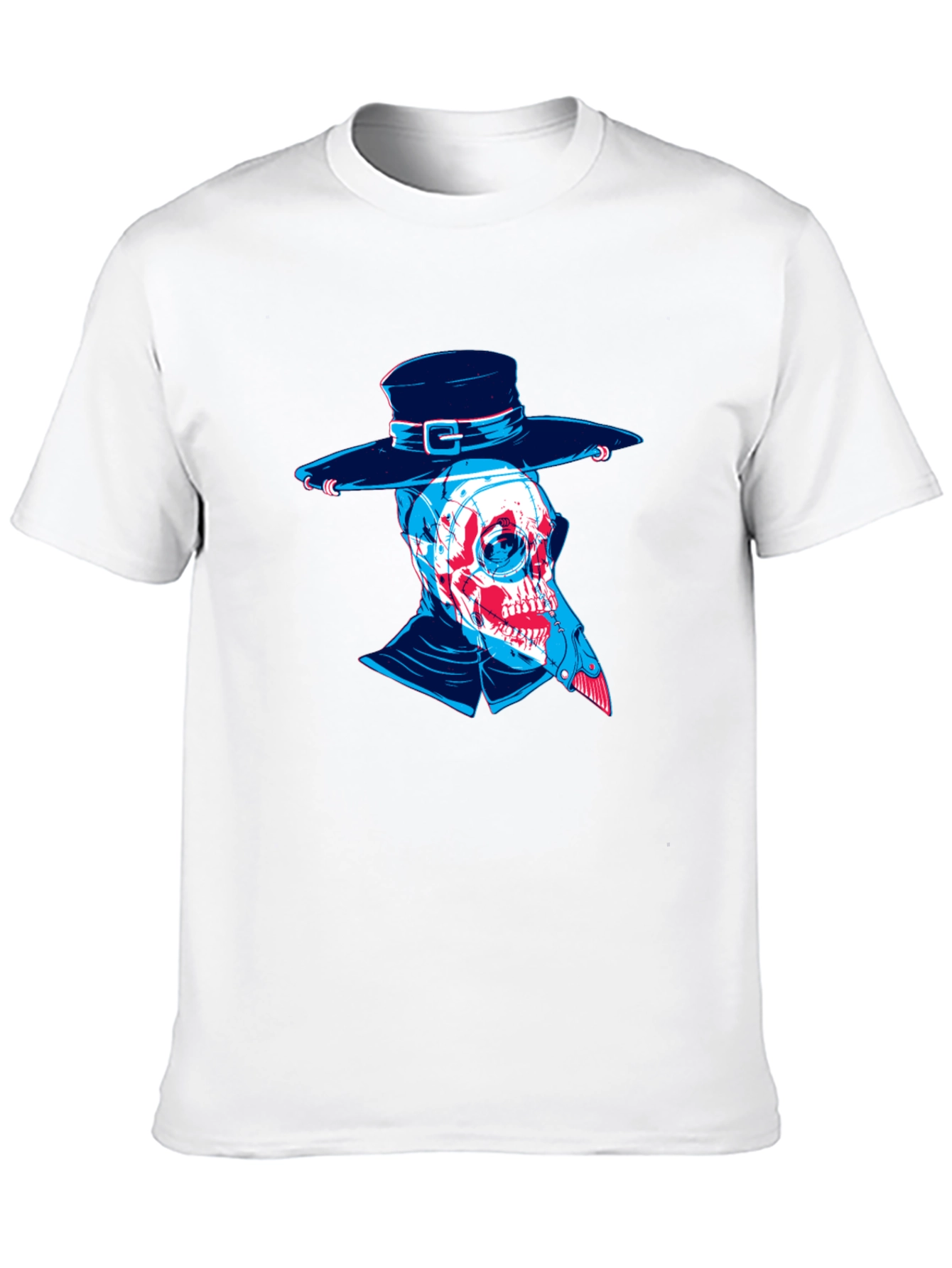 Black Plague Doctor Skull Graphic Tee - Unique Design view 10