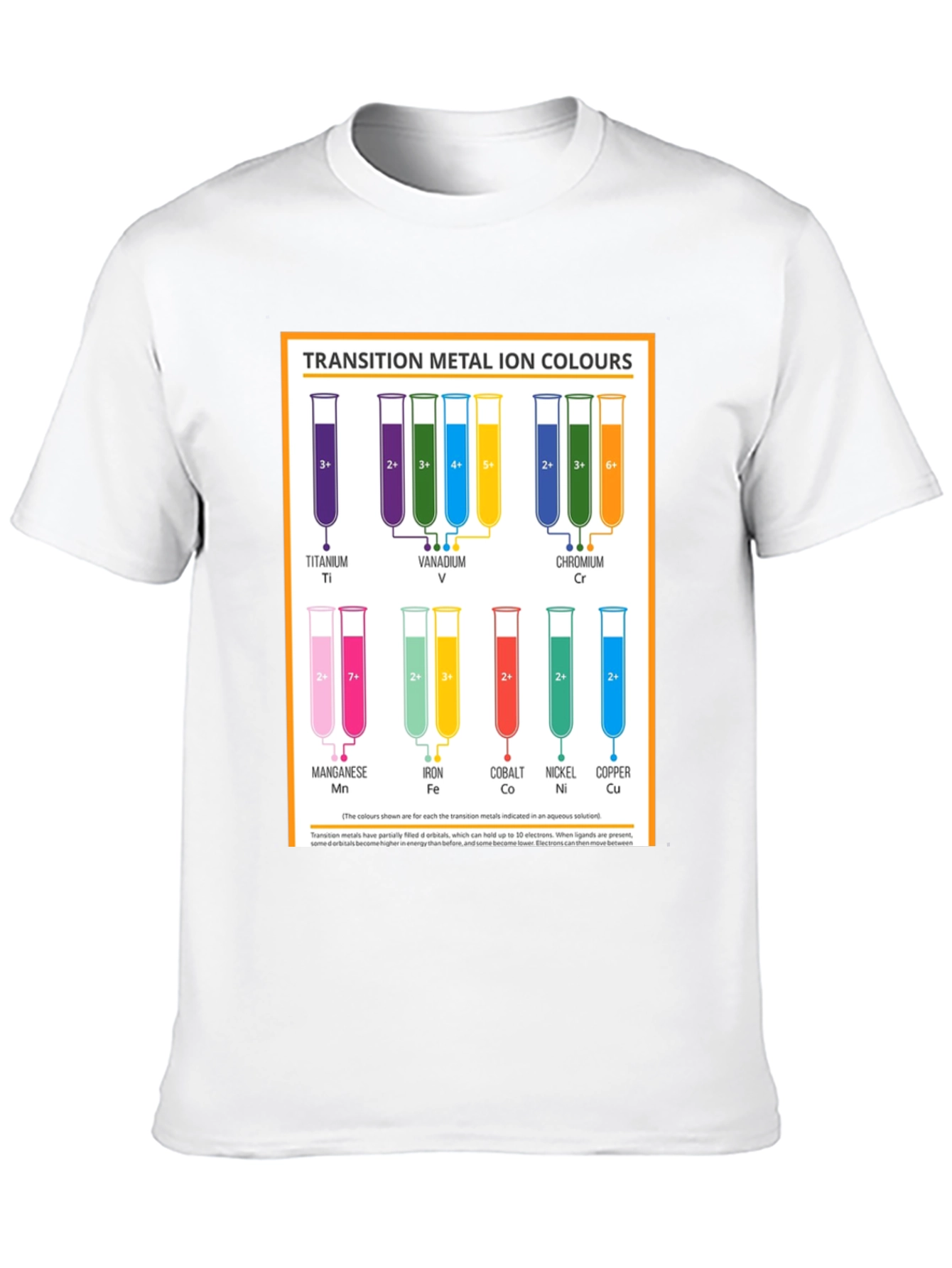 Black Transition Metal Ion Colours T-Shirt view 10