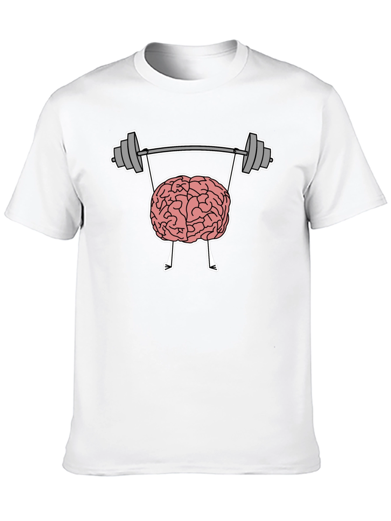 Black Brain Lifting Weights Graphic Tee - Black Cotton T-Shirt view 10
