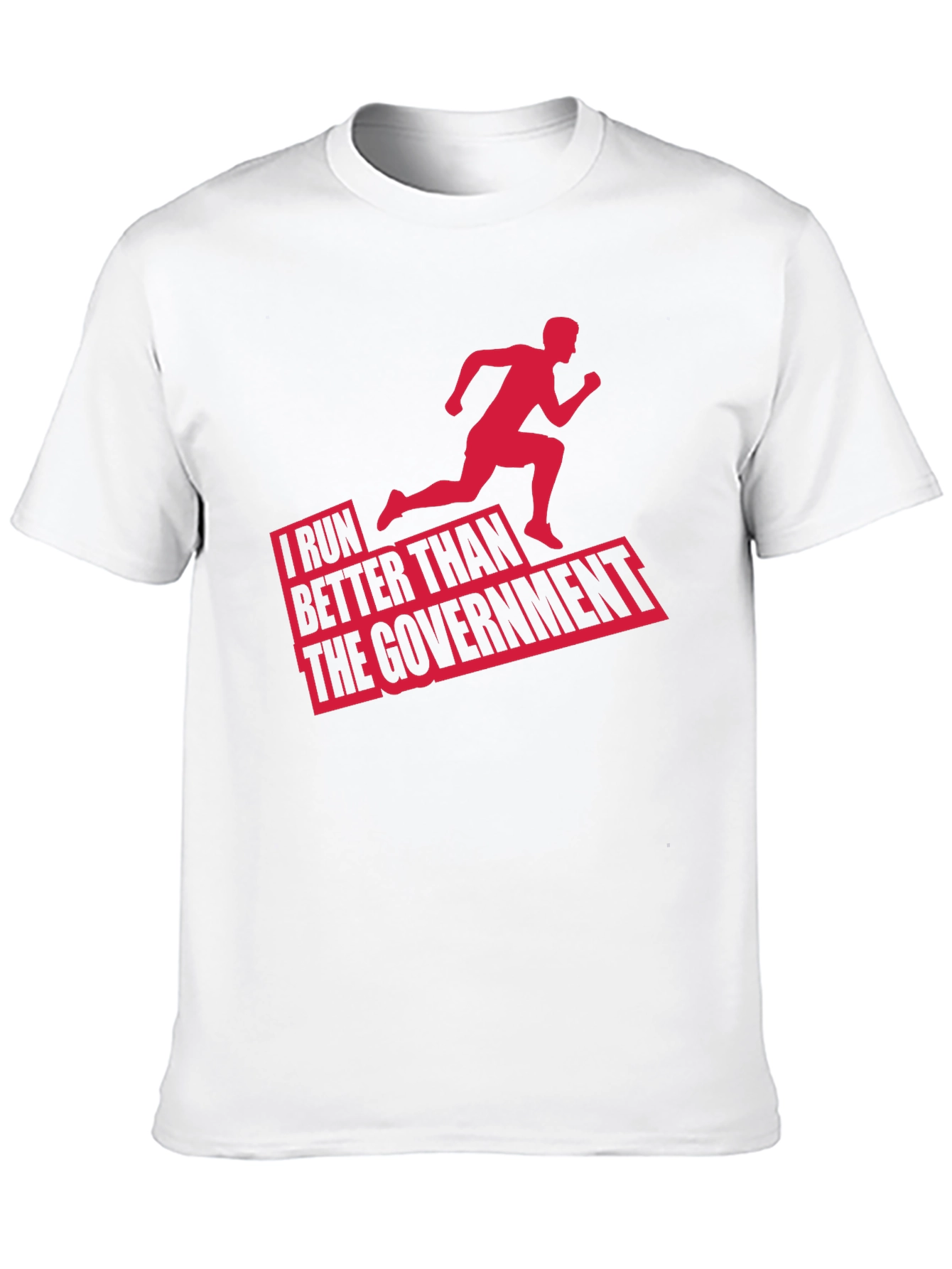 Black Funny Running T-Shirt: I Run Better Than The Government view 10