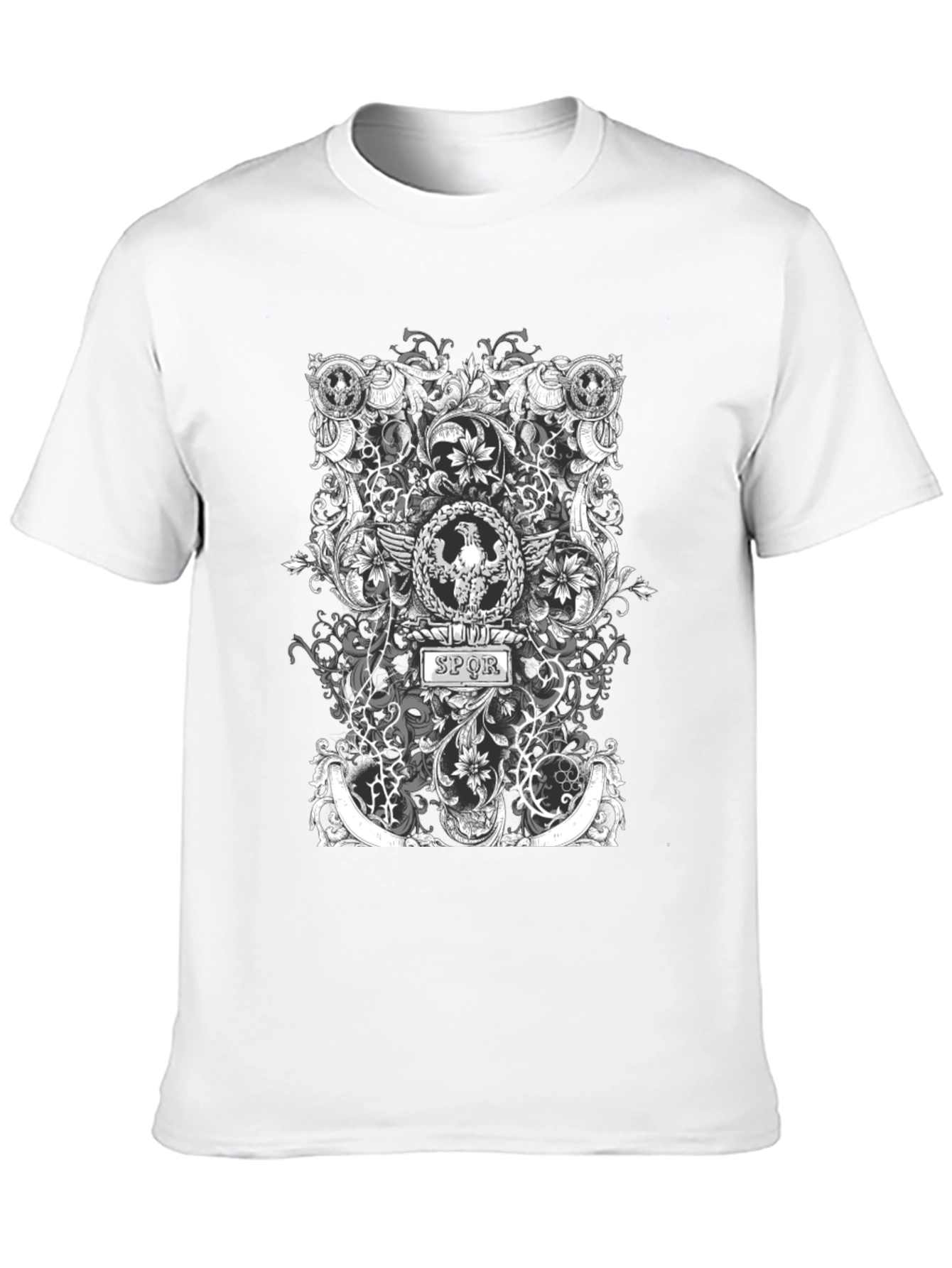 Black SPQR Roman Eagle T-Shirt - Black view 10