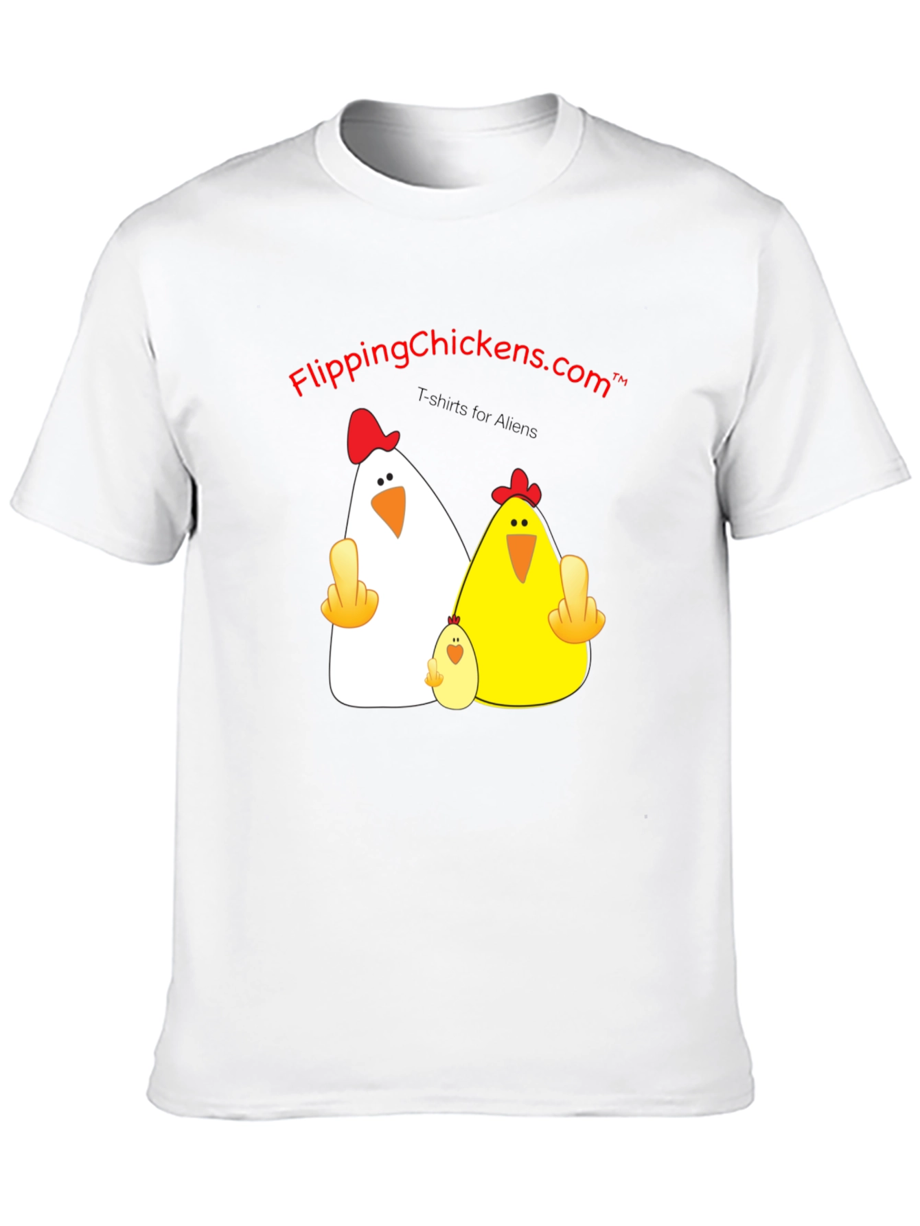 Black Flipping Chickens T-Shirt Funny Alien Design view 10