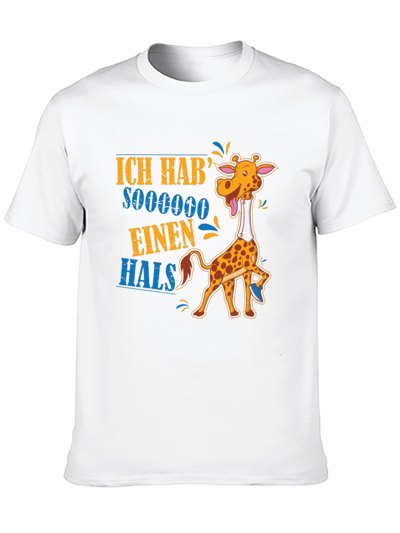 Black Funny Giraffe 'Ich Hab' Sooooooo Einen Hals' T-Shirt view 10