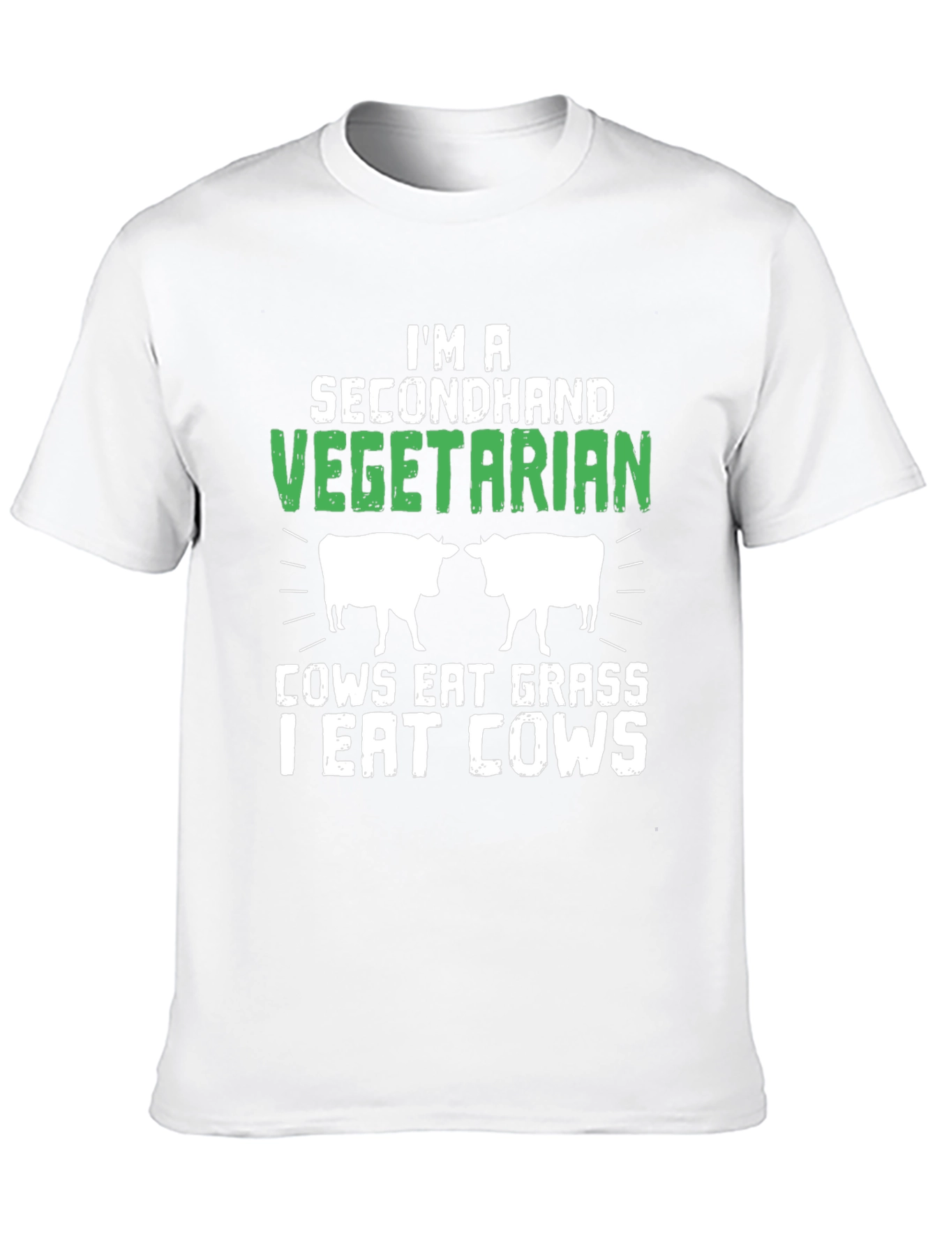 Black Secondhand Vegetarian Funny Graphic T-Shirt view 10