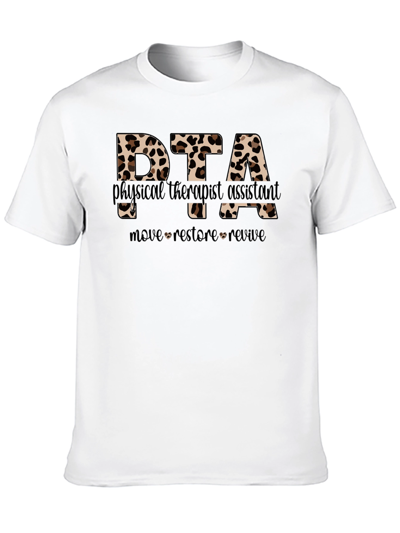 Black DTA Physical Therapy Assistant Leopard Print T-Shirt view 10