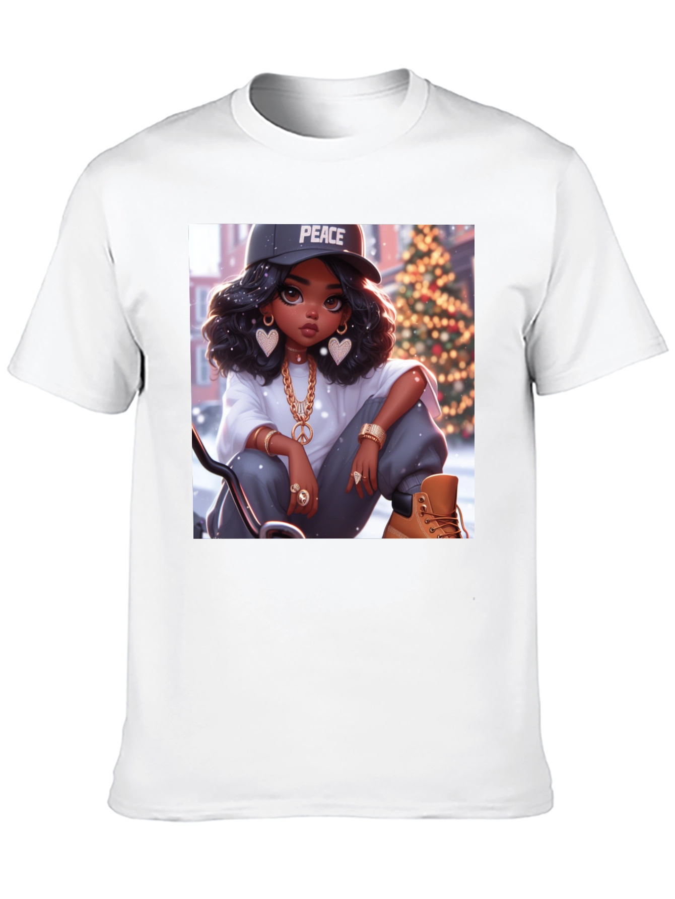 Black Peace Girl Black T-Shirt view 10