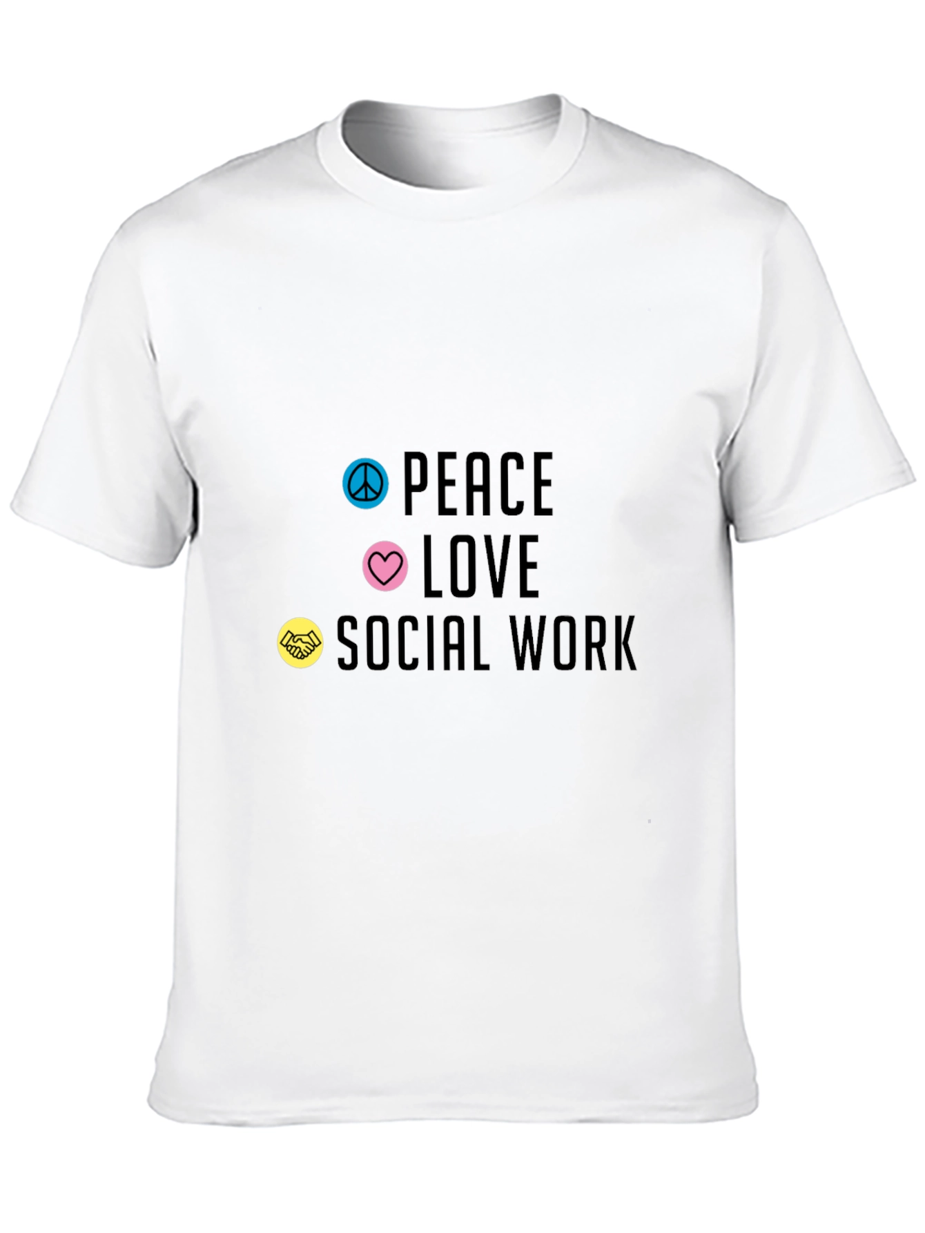 Black Peace Love Social Work Graphic Tee view 10