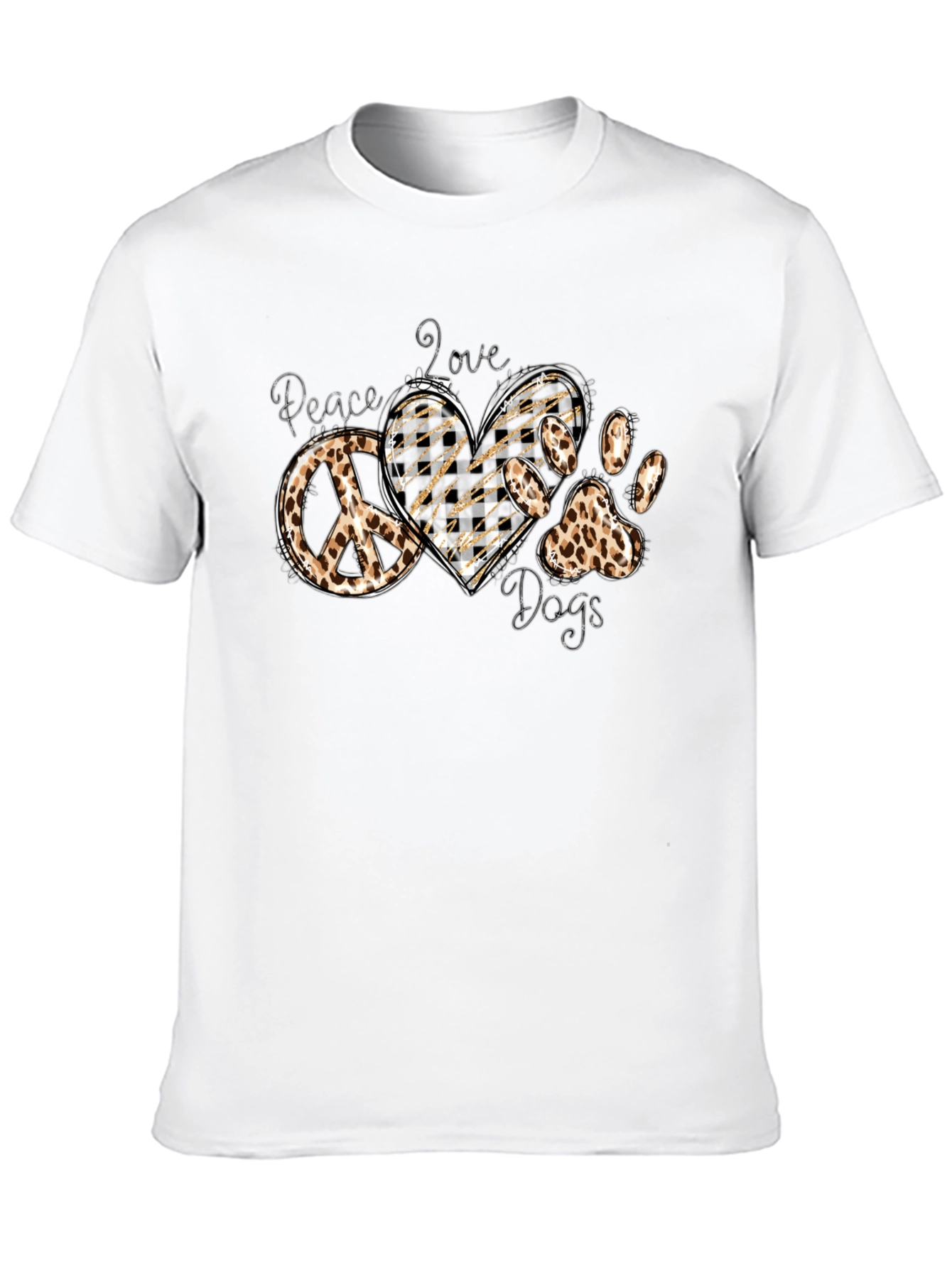 Black Peace Love Dogs T-Shirt view 10