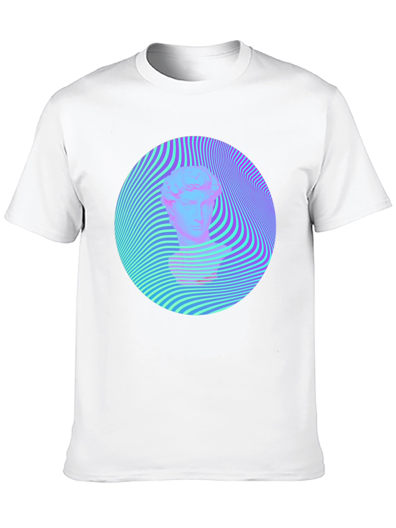 Black Vaporwave Statue Head Tee - Retro Aesthetic Shirt view 10