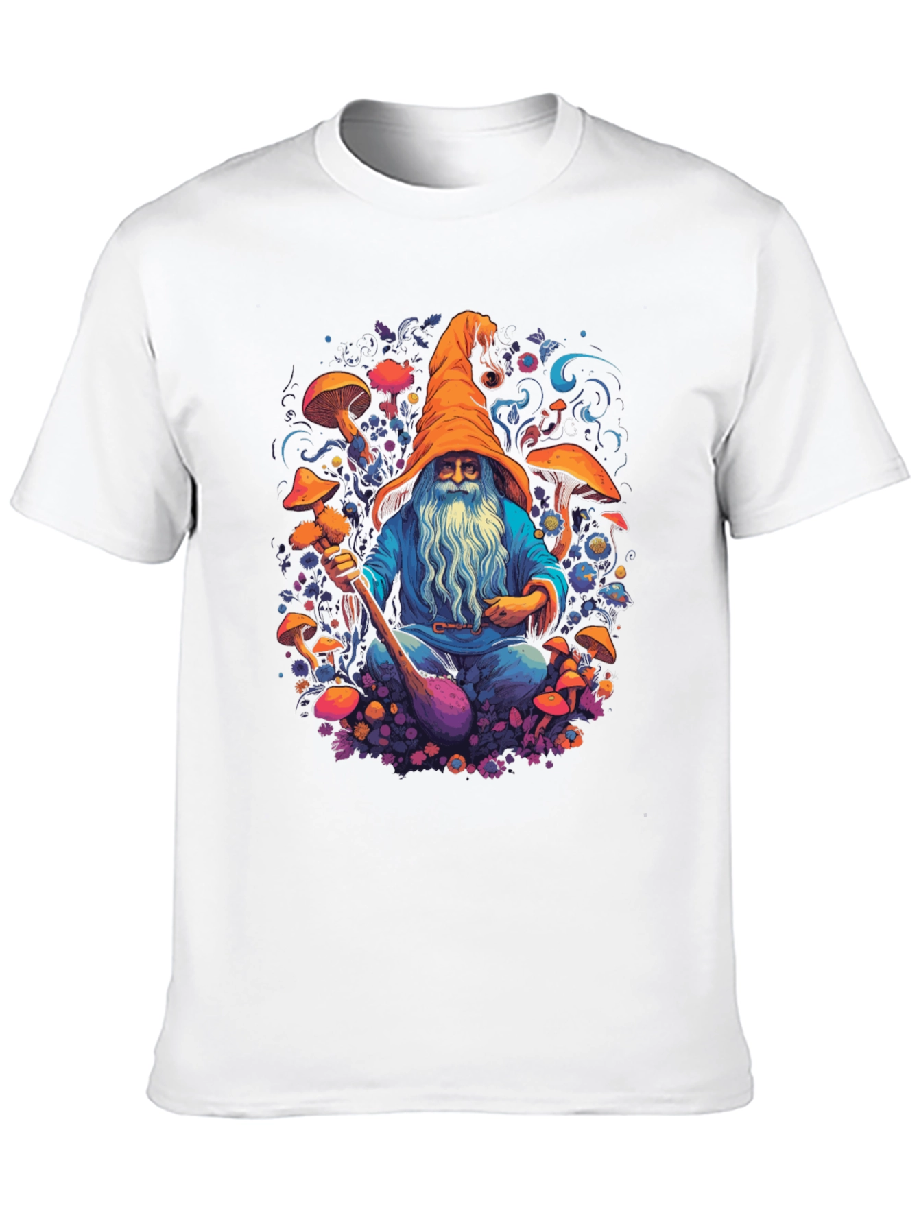 Black Wizard Mushroom Black T-Shirt view 10