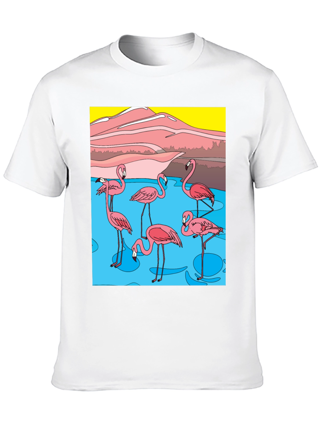 Funky Flamingo Graphic Tee - Soft Cotton Blend - 10