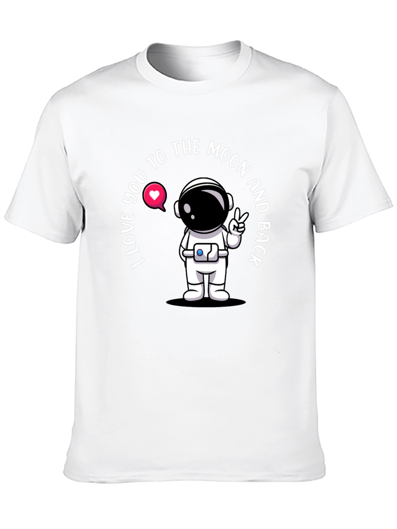Black I Love You To The Moon Astronaut Black T-Shirt view 10