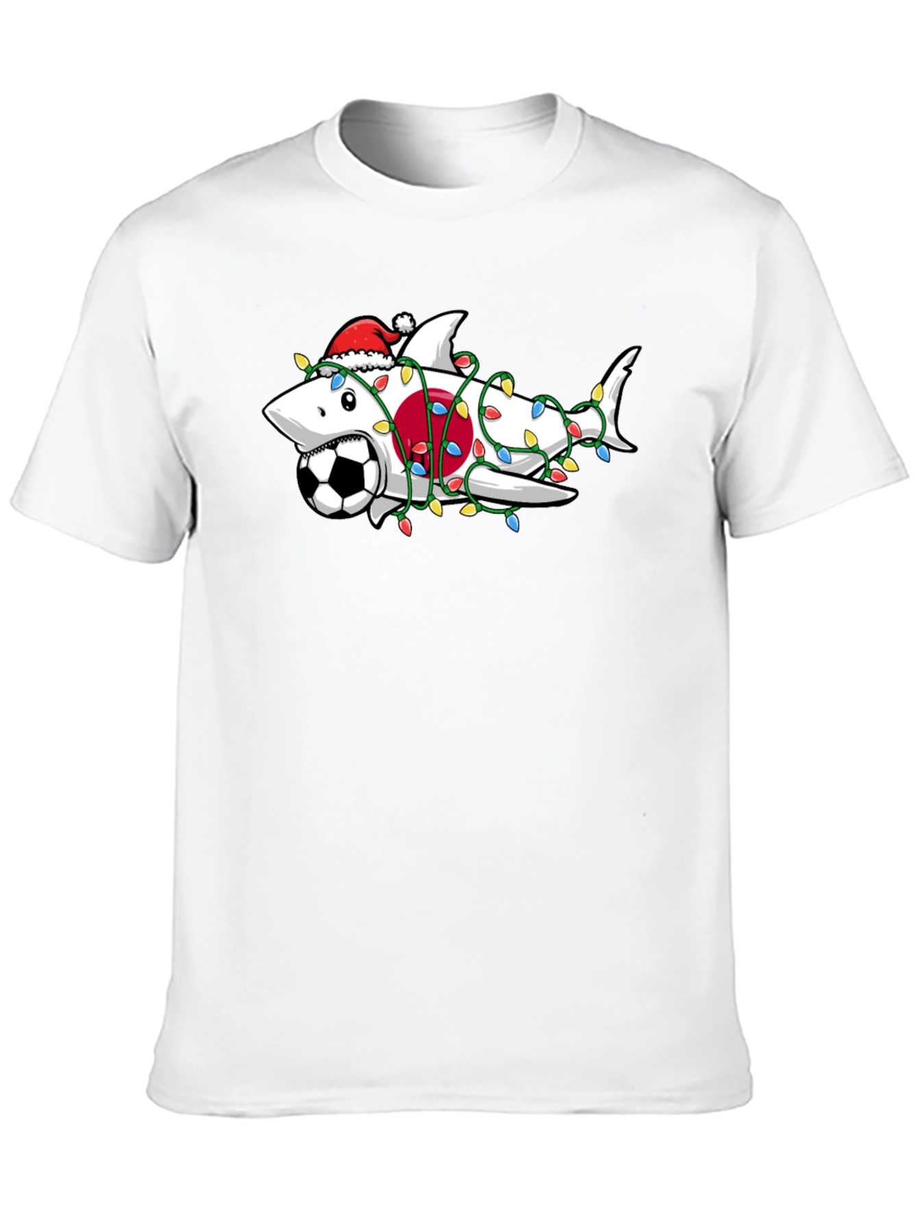 Holiday Shark Soccer Black T-Shirt - 10