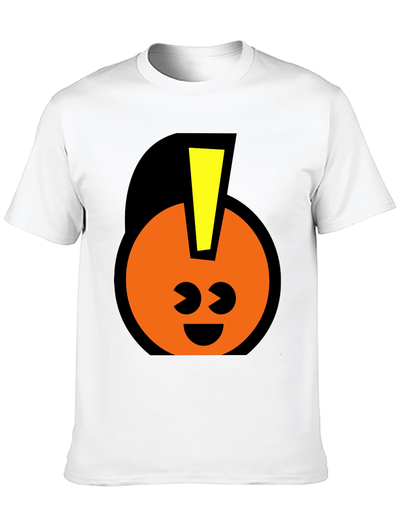 Black Fun Graphic T-Shirt - Smiley Face with Mohawk view 10